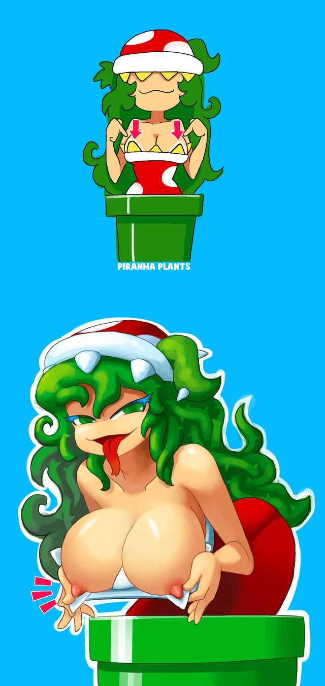 1girls 2018 big_breasts blue_background breasts cleavage clothing female female_only green_eyes green_hair long_hair long_tongue looking_at_viewer mario_(series) messy_hair minus8 minus8_(smb_enemies) nintendo nipples open_mouth pipes piranha_plant piranha_plant_girl seductive simple_background smile solo standing tongue tongue_out very_long_hair warp_pipe