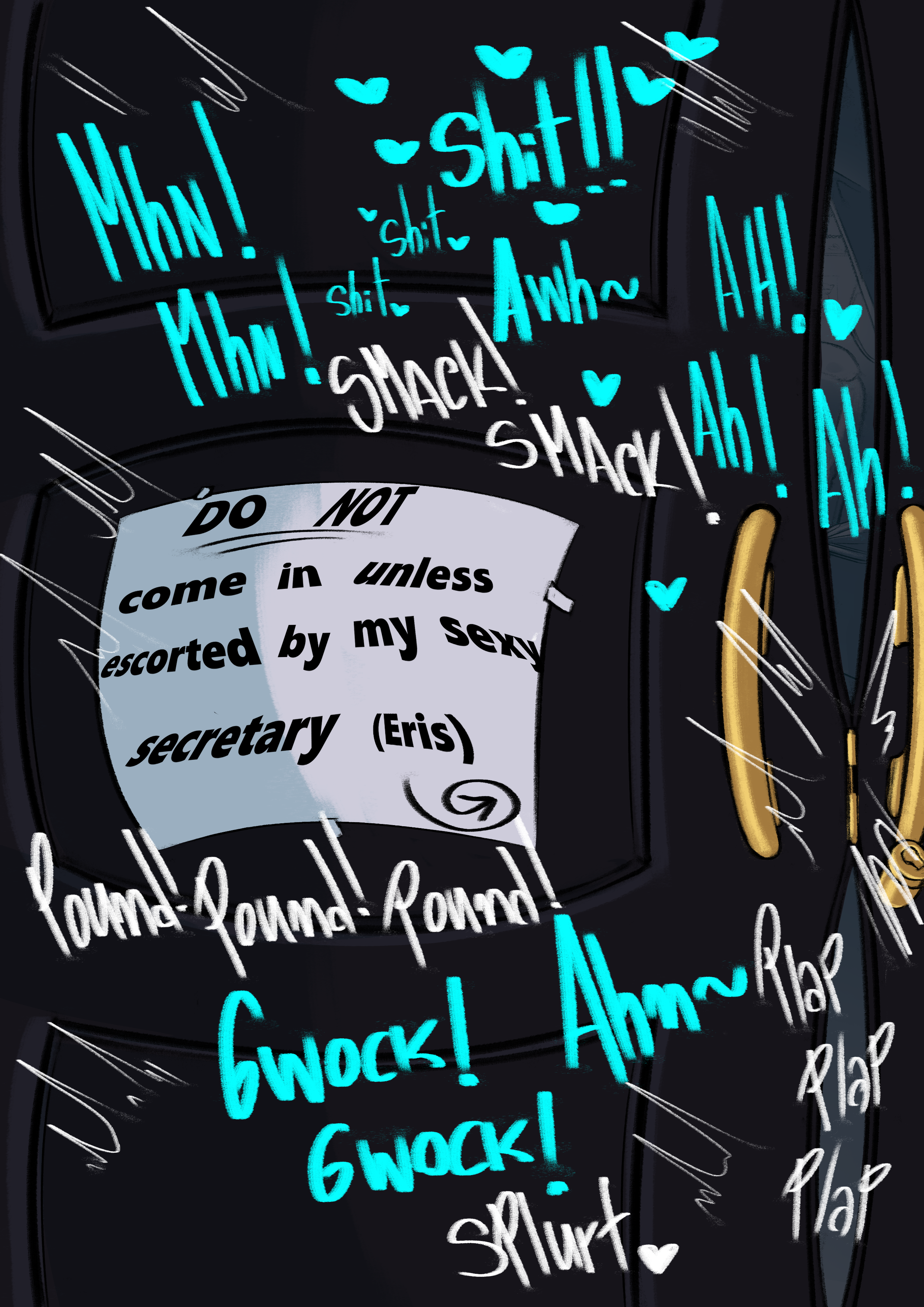 1girls, big breasts, breasts, dedalo, eris scarlett, female, huge breasts, original, original character, sex behind door, thick thighs