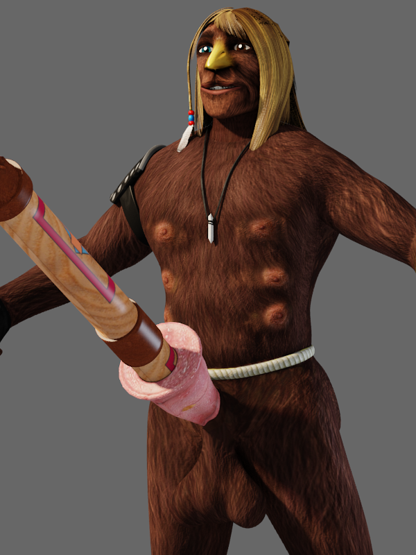 3d balls beak blonde_hair fur heterochromia horsecock huge_cock male male_only male_urethral_insertion multi_balls multi_genitalia multi_nipple urethral_insertion xavier_(xra) xavier_renegade_angel