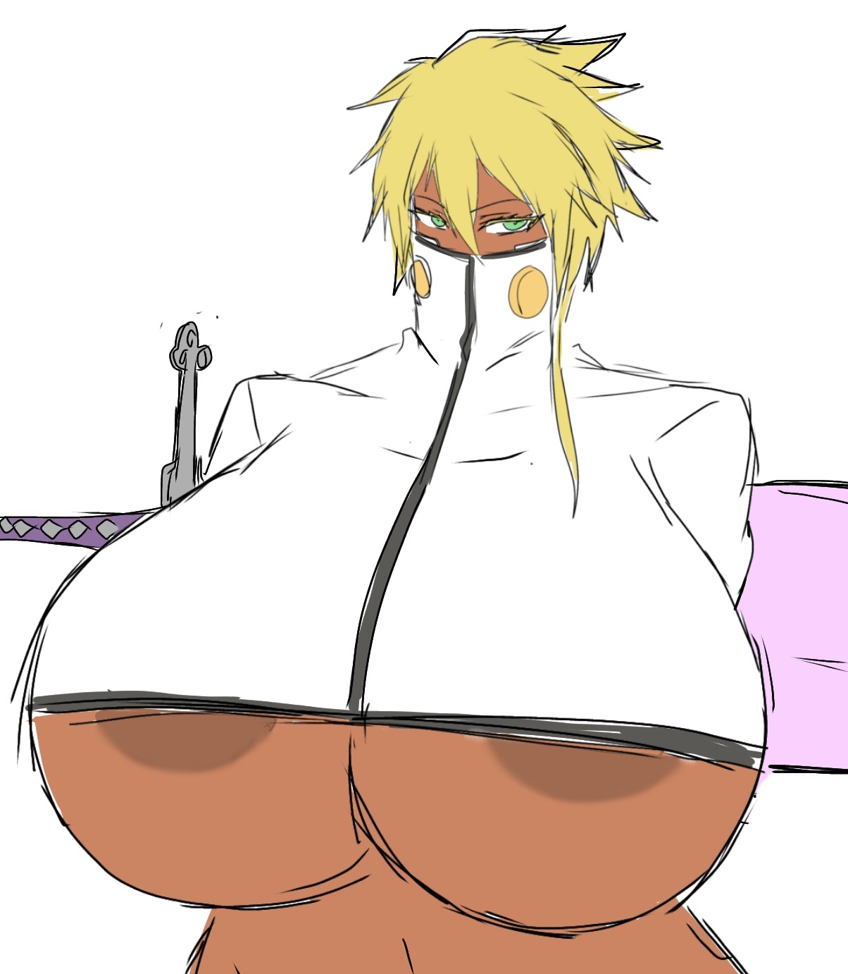 1girls, bleach, breasts, dark-skinned female, female, female only, huge breasts, jpg, momiji (artist), solo, tagme, tia harribel, tier harribel, twitter link