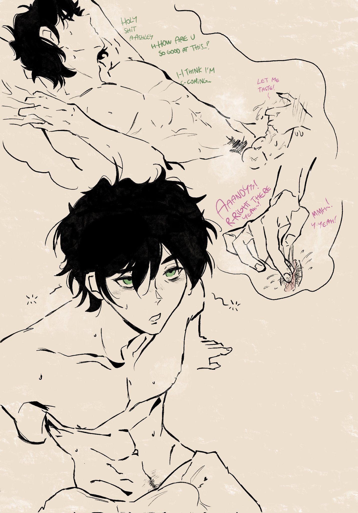 andrew graves, brother and sister, dreaming, english text, fingering, handjob, implied incest, lean figure, lean muscle, male, morning wood, muscles, muscular, muscular male, the coffin of andy and leyley, wet dream, zombiidk