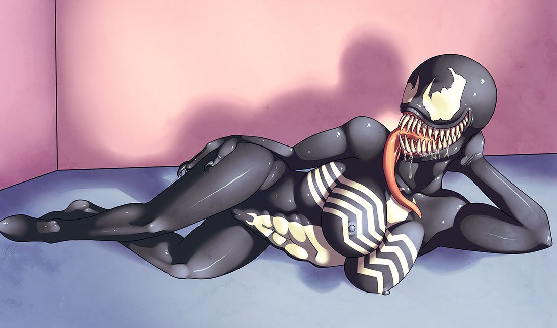 1girls, abs, alien, ass, big breasts, breasts, drooling, feet, female, female only, hand on ass, killingrupert, large breasts, laying down, laying on side, legs, long tongue, marvel, marvel comics, muscles, nipples, on side, pussy, saliva, sharp fingernails, sharp nails, sharp teeth, she-venom, spider-man (series), symbiote, teeth, thighs, tongue, tongue out, venom, venom (marvel), wide hips