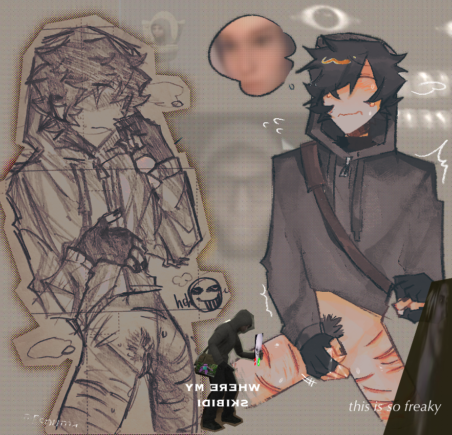 1boy 1cuntboy black_hair cry_of_fear cuntboy espuma hoodie idk_what_to_tag_it intersex male selfharm_scars simon_henriksson sophie_(cry_of_fear)