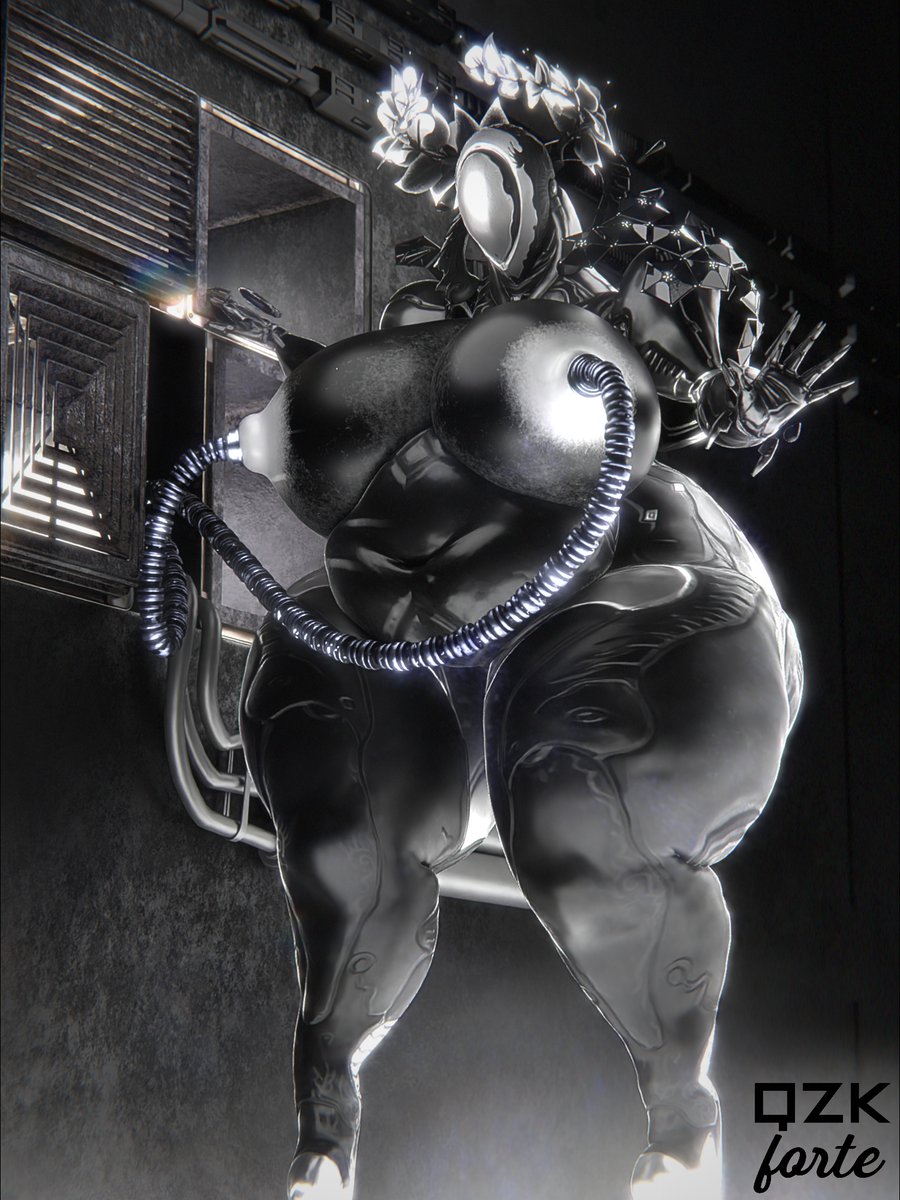 big breasts, breasts, cleavage, female, huge breasts, hyper breasts, irona (qzk forte), mag (warframe), qzk forte, tagme, thick thighs, warframe, wide hips