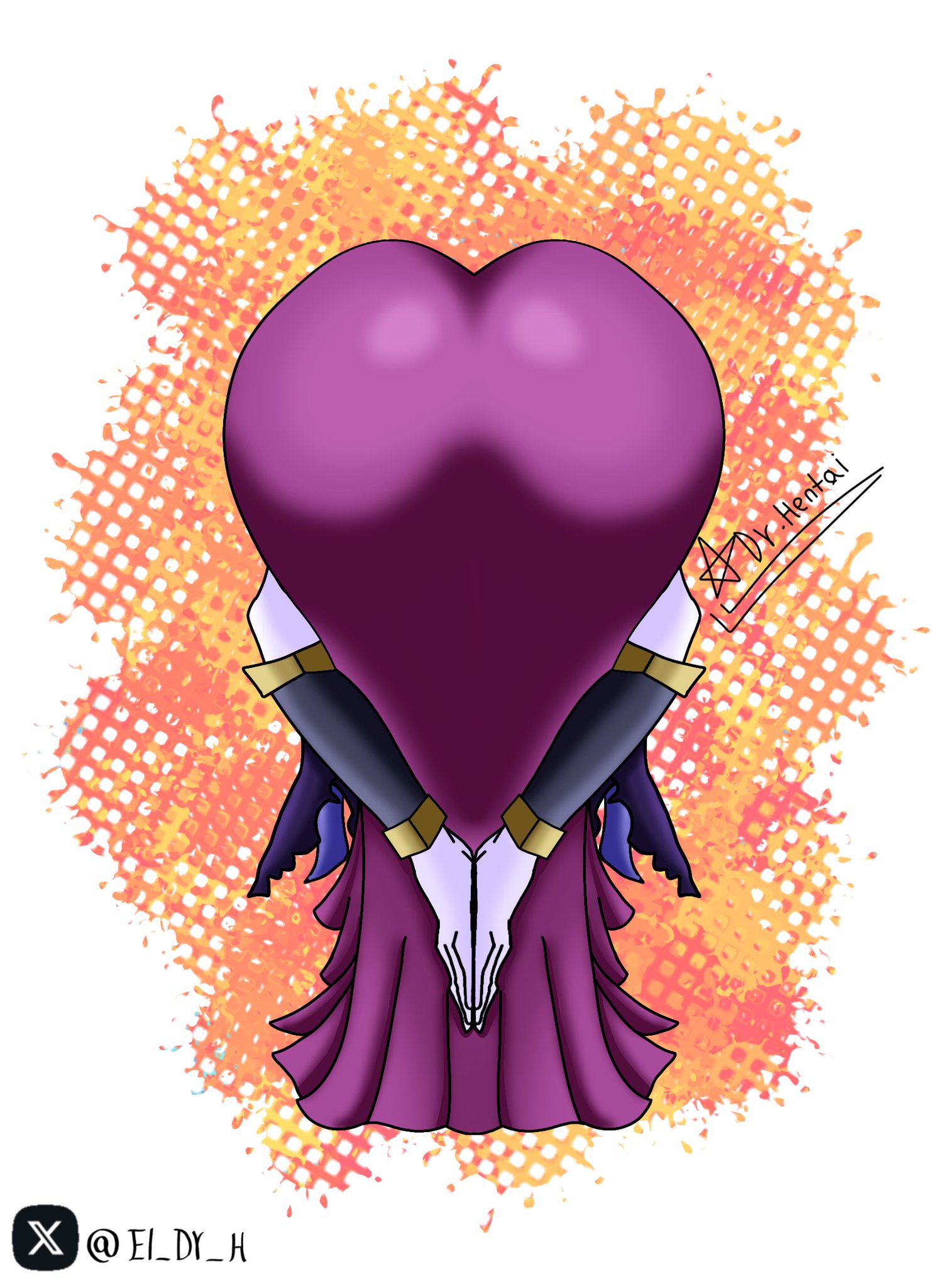 ass, ass focus, big ass, booty, butt, butt focus, clash (series), clash of clans, clash royale, clothing, dr.h (dr.hentai), huge ass, plump ass, purple skin, supercell, witch (clash of clans), witch (clash royale)