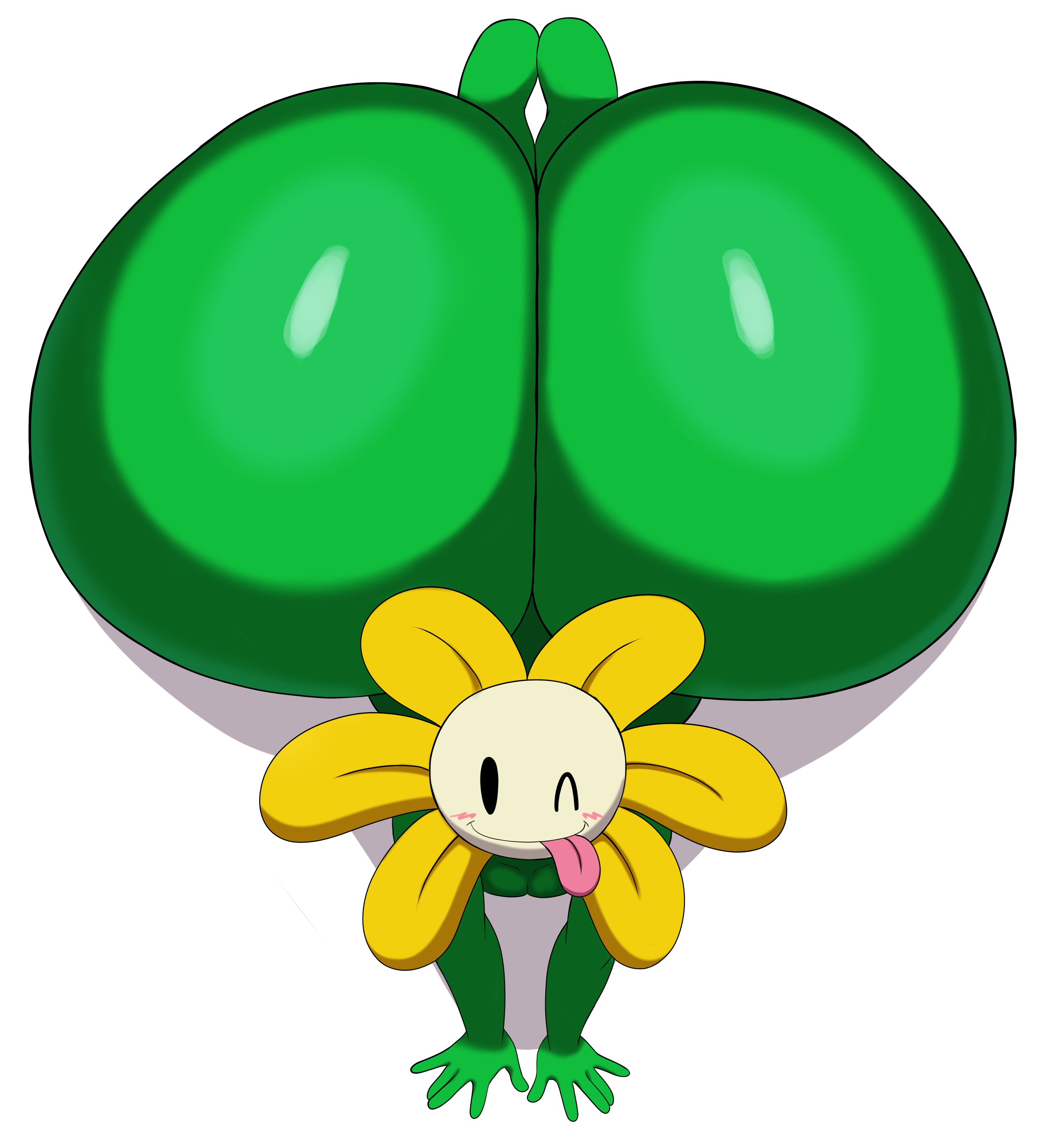 ass focus, big ass, big ass (male), big butt, flowey the flower, flowey with a body, flowey with nothing else but a massive ass, huge ass, huge butt, megamechxxx, solo, undertale, undertale (series)