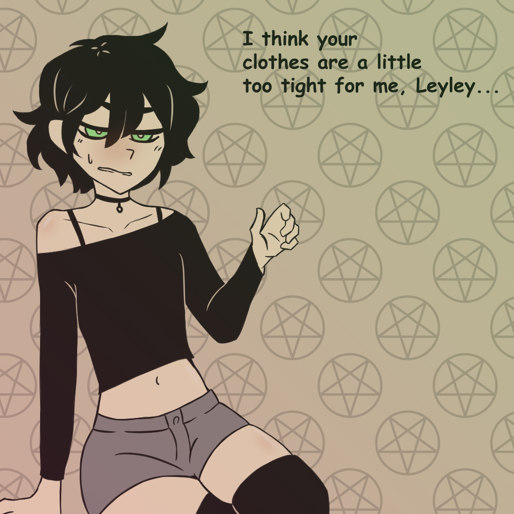 1boy, 1femboy, andrew graves, asking for it, femboy, green eyes, staff, sweaty, sweaty face, the coffin of andy and leyley