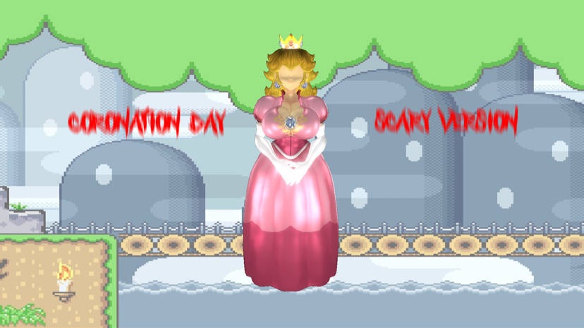 1girls 3d 3d_model big_breasts big_hips blonde_hair breasts cleavage clothed clothed_female clothing coronation_day_(creepypasta) creepypasta crown demon dress earrings elbow_gloves entity faceless faceless_character faceless_female female female_focus female_only fog forest forest_background gloves hips horror jewelry long_blonde_hair long_hair looking_at_viewer mario_(series) nightmare_fuel nightmare_waifu no_face peach.exe pink_dress possessed princess princess_peach princess_peach_(coronation_day) royalty solo solo_female super_mario_world wide_hips