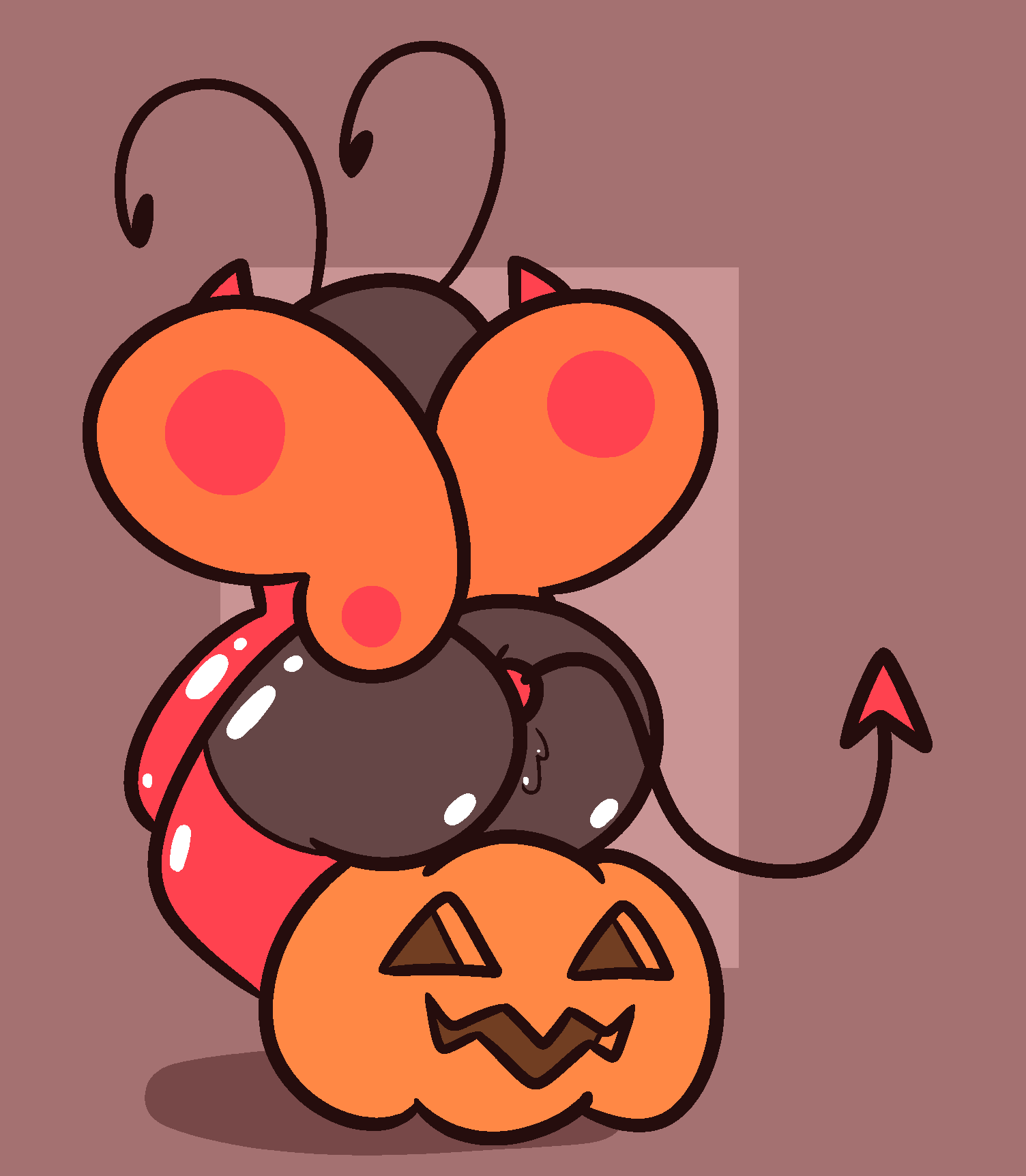 anal_juice ass ass bodily_fluids butt_crack butt_plug butt_plug_tail butterfly_(mallow_on_a_stick) halloween halloween_costume mallow_on_a_stick pumpkin sitting_on_pumpkin