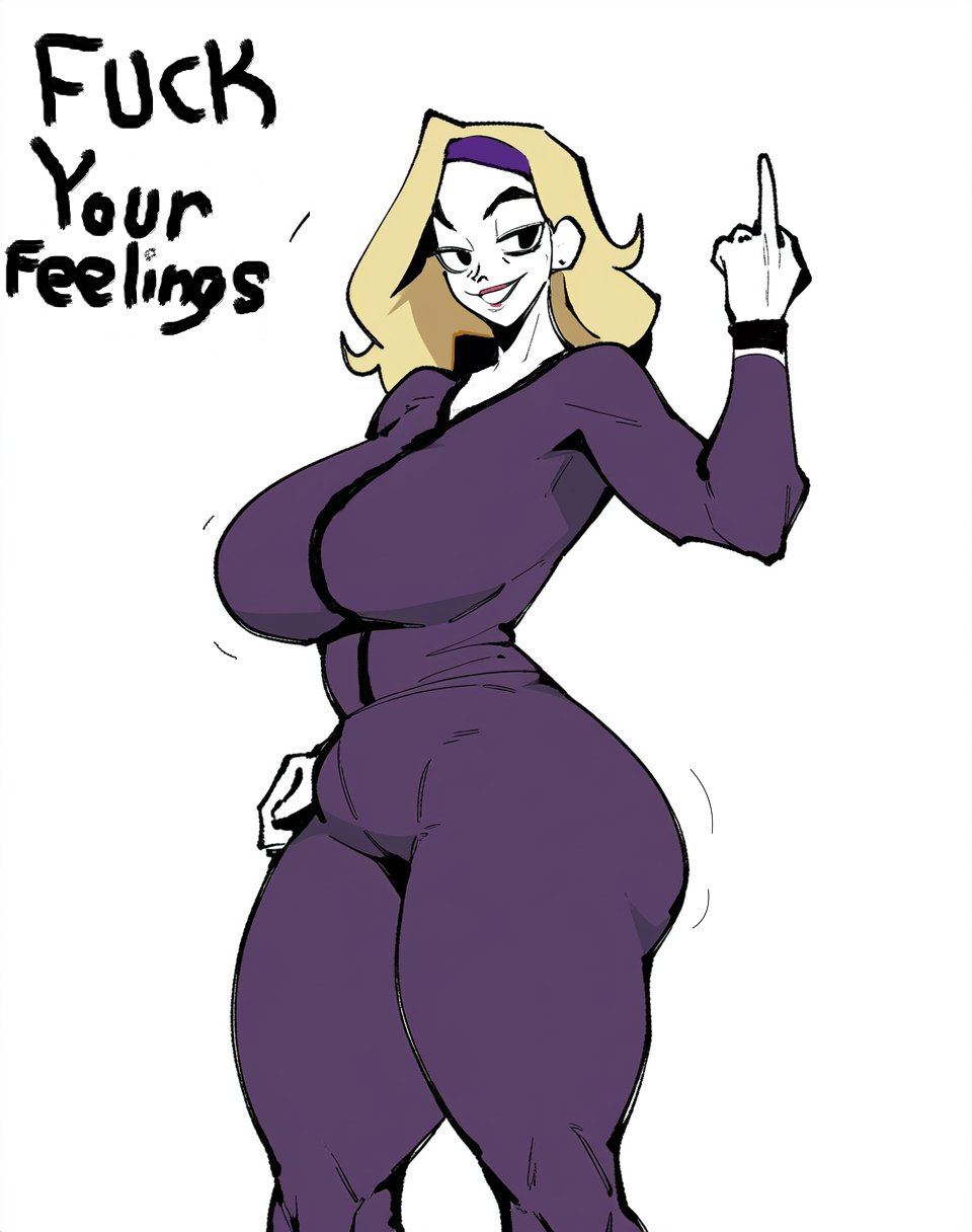 artist_request big_breasts breasts busty busty_female coach_greer dialogue disney disney_channel huge_ass huge_breasts huge_thighs looking_at_viewer marvel marvel_comics middle_finger milf moon_girl_and_devil_dinosaur pawg soccer_mom sportswear thick_ass thick_thighs