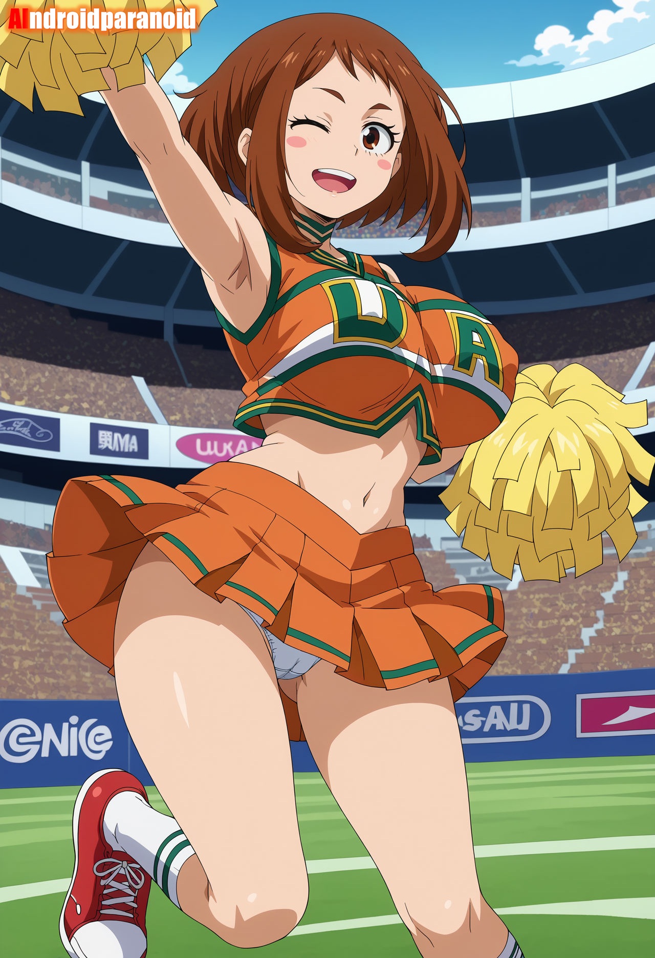1girls, ai generated, aindroidparanoid, ass, big ass, big breasts, big butt, boku no hero academia, breasts, brown-haired female, busty, cameltoe, cheerleader, cheerleader outfit, cheerleader uniform, curvy, cute, fat ass, female, female only, hair, hi res, hips, huge ass, huge breasts, human, large ass, large breasts, legs, my hero academia, narrow waist, ochako uraraka, panties, pussy, slim waist, tagme, thick ass, thick thighs, uraraka ochako, voluptuous, waist, wide hips