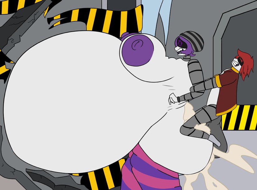 balls, breasts, cumflation, female, hyper, hyper balls, hyper breasts, hyper cumflation, inflation, kyle5021, male, male/female, murder drones, tagme, uzi (murder drones), what