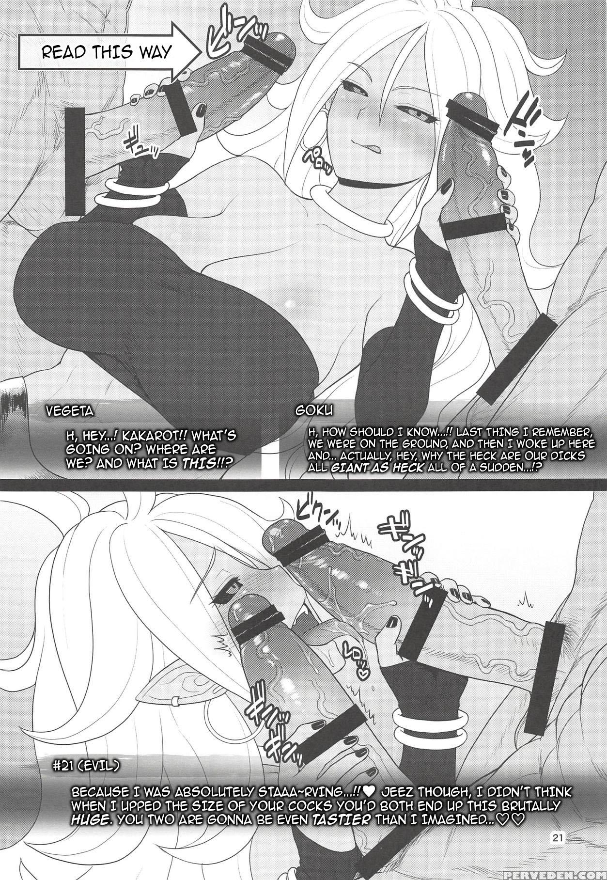 1girls, 2010s, 2boys, android, android 21, black sclera, blush, bracelets, breasts, censored, clones, comic, dark persona, doujinshi, dragon ball, dragon ball fighterz, earrings, english text, erect nipples, female, huge cock, humanoid, interspecies, japanese text, large breasts, licking lips, licking penis, long hair, majin, majin android 21, male, necklace, nipples, oral sex, penis, perveden, pointy ears, sex, son goku, straight, threesome, veiny penis, white hair