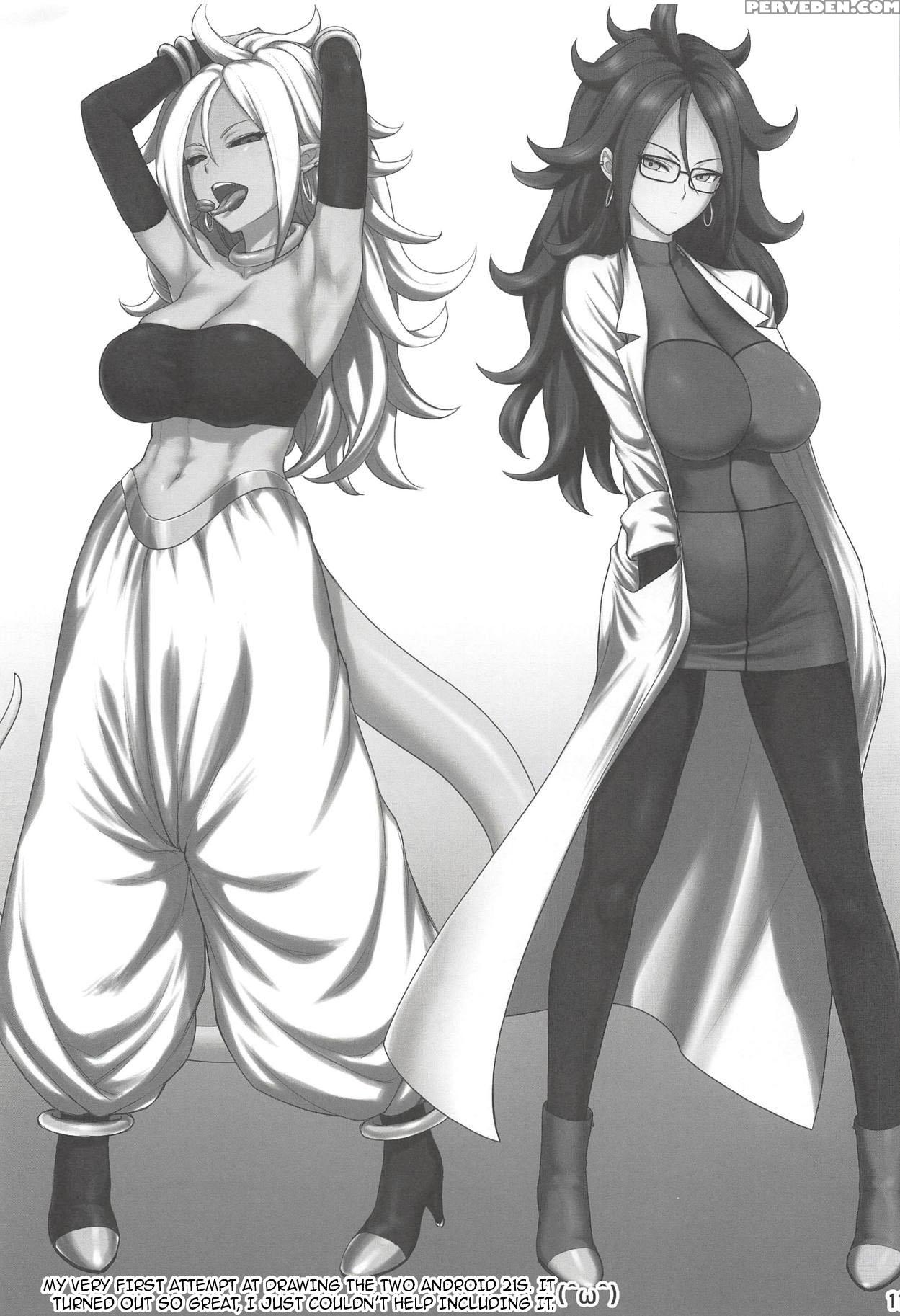 1girls, 2010s, 2girls, android, android 21, black sclera, breasts, comic, dark persona, doujinshi, dragon ball, dragon ball fighterz, dress, dual persona, female, greyscale, humanoid, labcoat, long hair, majin, majin android 21, multiple girls, pointy ears, red eyes, scientist, tail, white hair