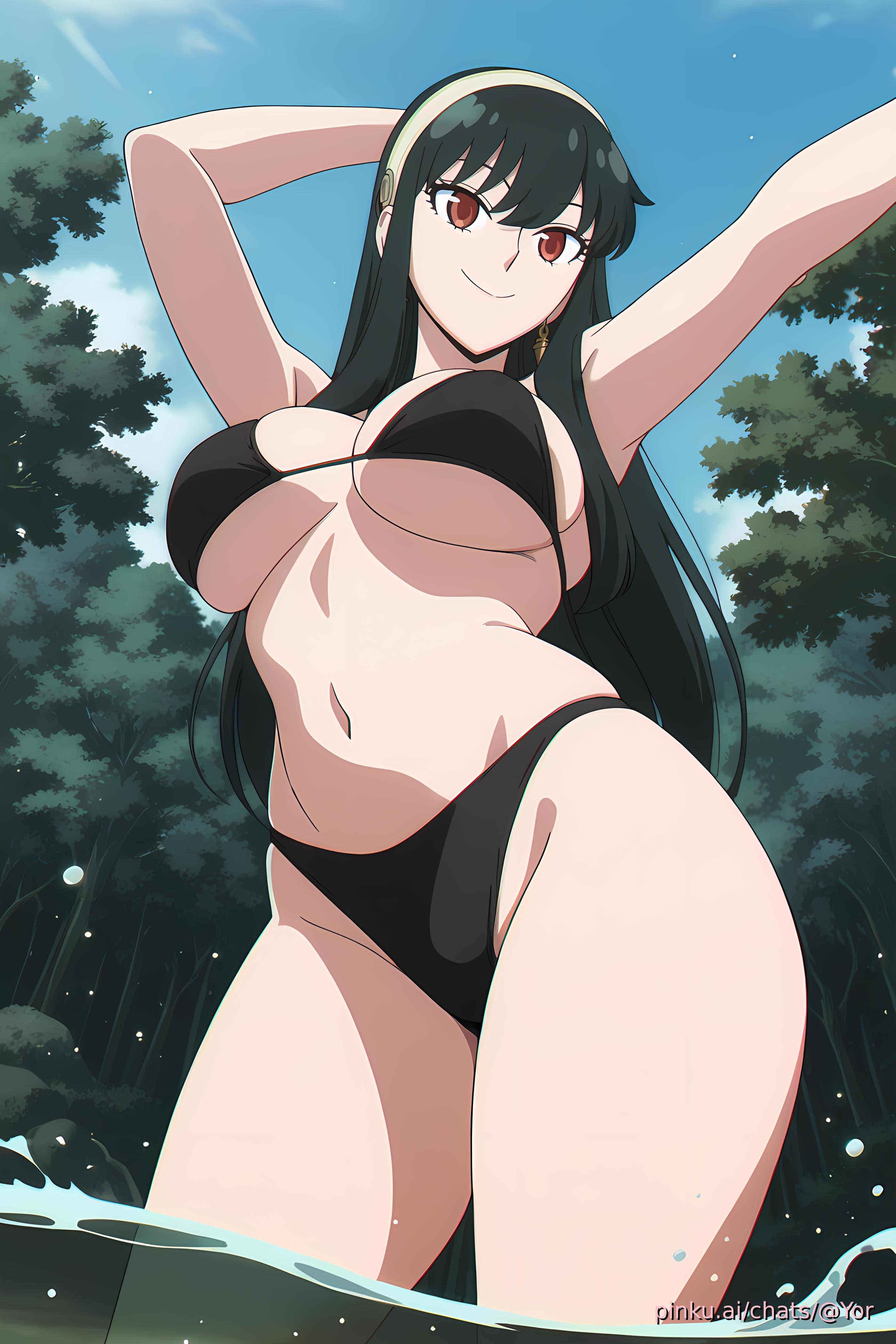 ai generated, aichat, bikini, candid, ecchi, female, milf, pinku, pinku.ai, pinkuai, river, spy x family, yor briar, yor forger