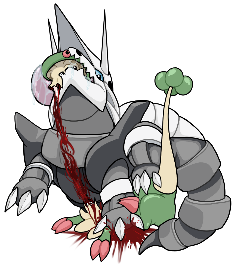 aggron alpha_channel bite blood bodily_fluids breloom crush decapitation drooling duo eating female female/female generation_3_pokemon gore hard_vore headless littlepinebox male male/female male/male nintendo pinned pinned_to_ground pokemon pokemon_(species) predator/prey saliva snuff stepped_on stomping vore