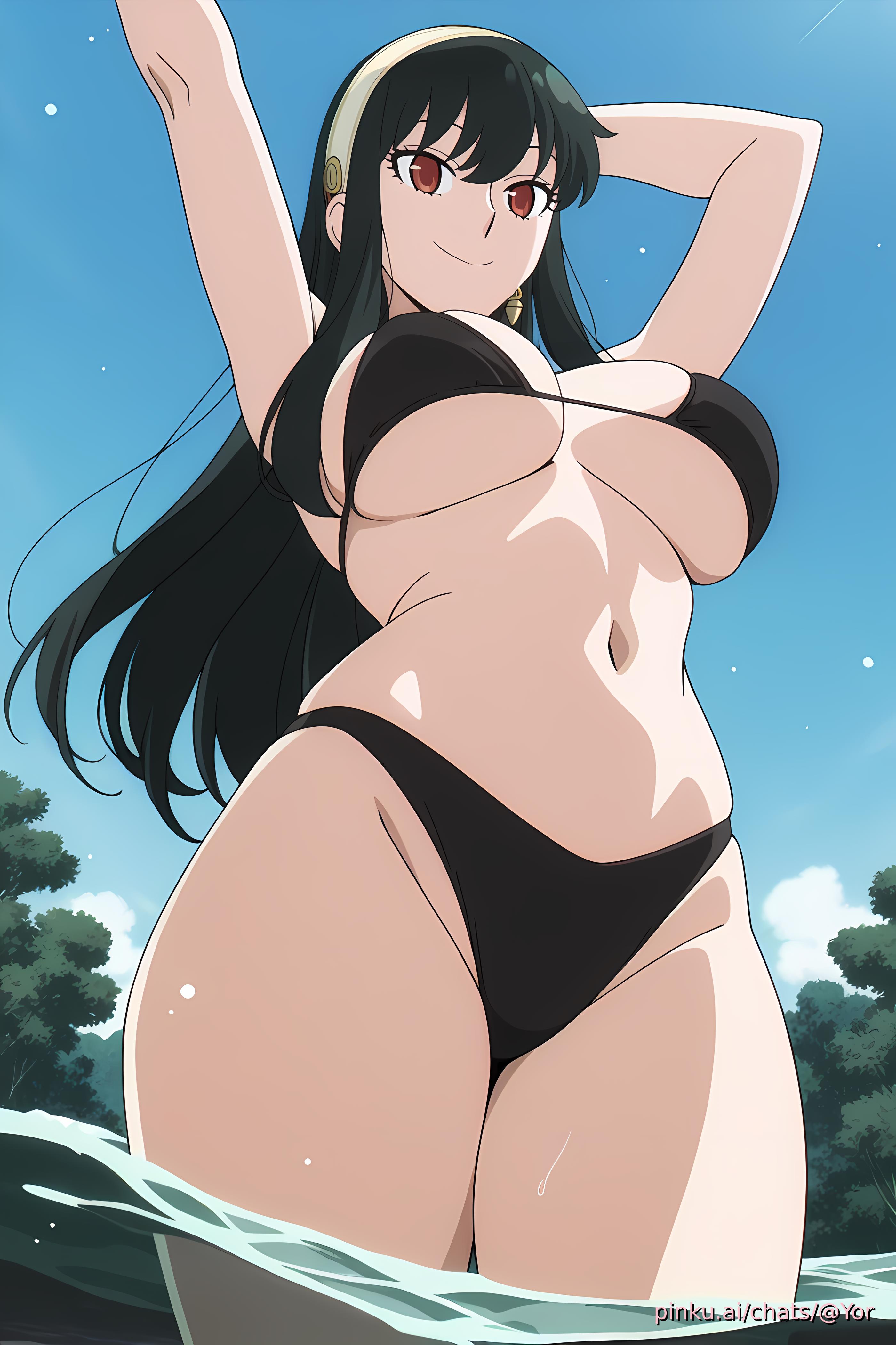 ai generated, aichat, bikini, candid, ecchi, female, milf, pinku, pinku.ai, pinkuai, river, spy x family, yor briar, yor forger