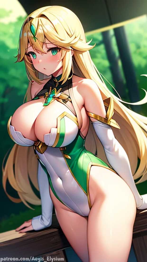 1girls aegis_elysium ai_art ai_generated blonde_hair blush blushing_at_viewer breasts cleavage earrings elbow_gloves female_focus gem gloves green_eyes hair_ornament headpiece huge_breasts jewelry large_breasts leotard long_sleeves nintendo original_character patreon patreon_username smile solo solo_focus thick_thighs thighs tiara turtleneck_leotard