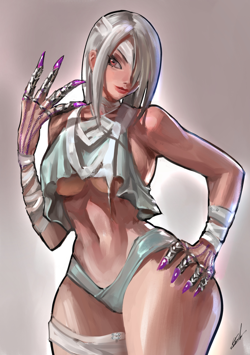 2d, a.k.i., alternate hairstyle, breasts, capcom, female, female focus, female only, light skin, light-skinned female, pale skin, pale-skinned female, stanbl7, street fighter, street fighter 6, tagme, underboob