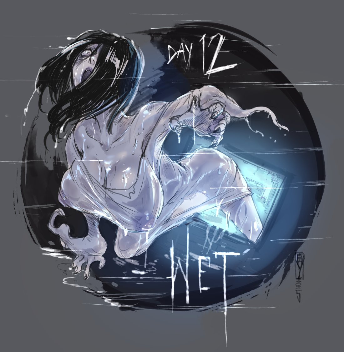 2025, 2d, faymantra, female, female focus, ghost, ghost girl, inktober, inktober 2025, inktober 2025 (faymantra), sadako yamamura, tagme, the ring, yamamura sadako