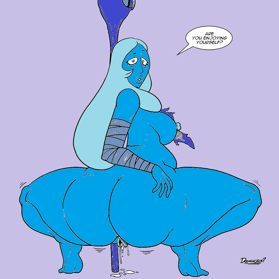 ass big_ass blue_diamond_(steven_universe) blue_skin color colored dc doomington gem_(species) green_lantern_(series) indigo_lantern indigo_tribe looking_back sideboob squatting steven_universe