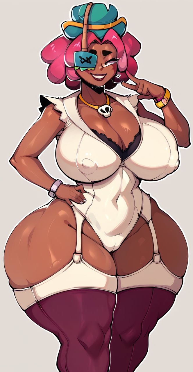 ai_generated big_breasts bodysuit brawl_stars dark-skinned_female dark_skin huge_ass thick_thighs