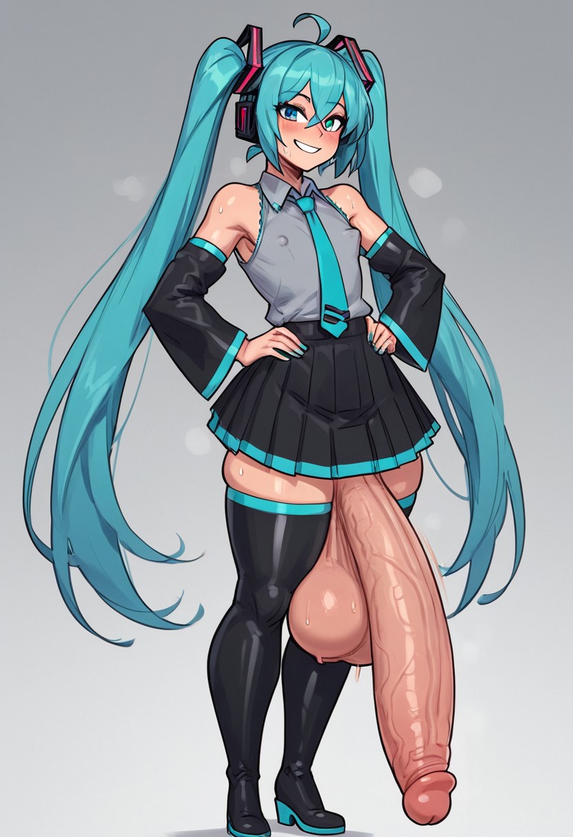 ai_generated big_ass big_penis futa_only futanari gwee hatsune_miku huge_ass huge_cock thick thick_thighs veiny_penis very_long_penis vocaloid