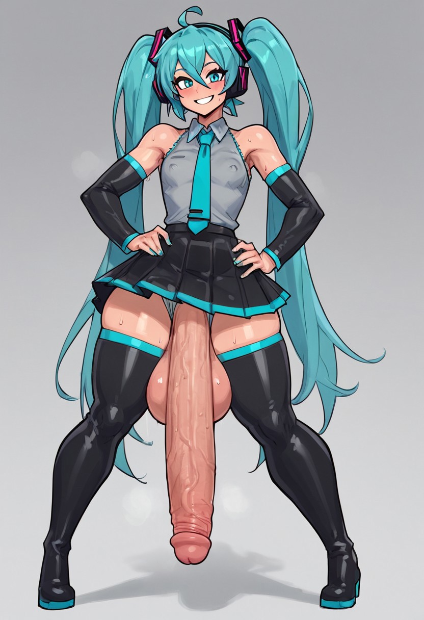 ai_generated big_ass big_penis futa_only futanari gwee hatsune_miku huge_ass huge_cock thick thick_thighs veiny_penis very_long_penis vocaloid