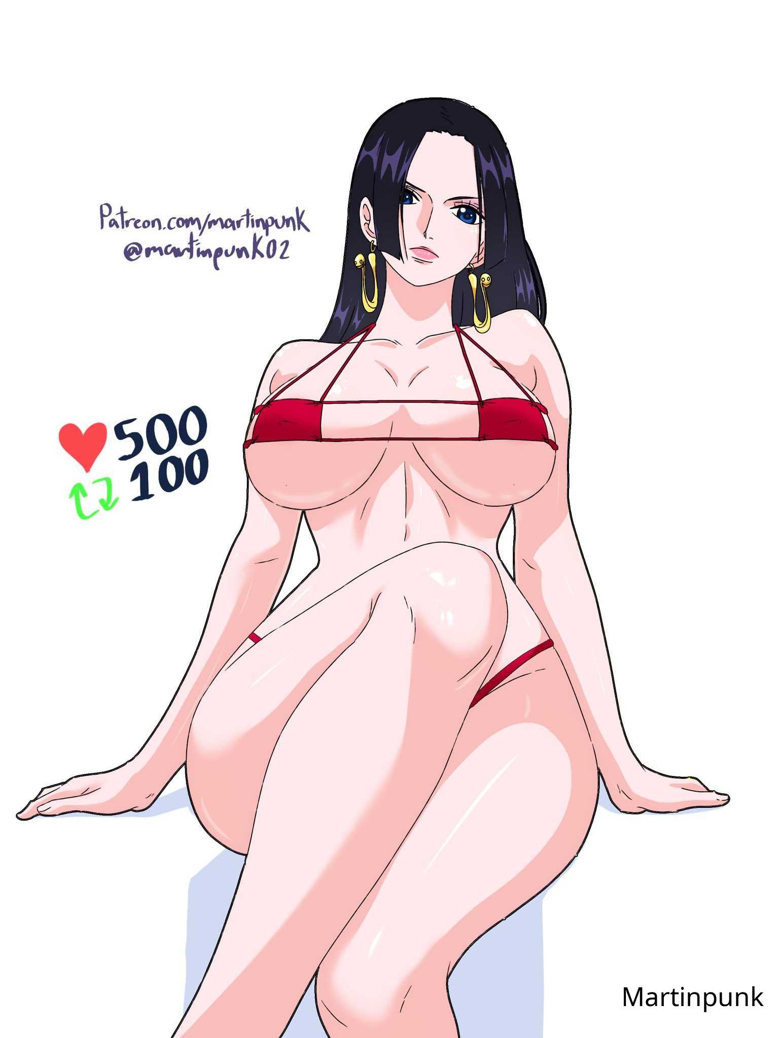 1girls, 2d, 2d (artwork), 2d artwork, adult, adult female, almost naked, almost nude, arm support, bare arms, bare belly, bare calves, bare chest, bare hands, bare hips, bare knees, bare legs, bare midriff, bare shoulders, bare skin, bare thighs, belly, belly button, bewitching thighs, big breasts, bikini, bikini bottom, bikini only, bikini top, black hair, black-haired female, blank expression, blank eyes, blank stare, blue eyes, blue-eyed female, boa hancock, bored, bored expression, breasts, breasts apart, busty, busty female, busty girl, calves, child bearing hips, collarbone, curtained hair, curvaceous, curvaceous body, curvaceous female, curvaceous figure, curvaceous hips, curvy, curvy body, curvy female, curvy figure, curvy hips, digital, digital art, digital drawing, digital drawing (artwork), digital media, digital media (artwork), earrings, emotionless, exposed arms, exposed belly, exposed calves, exposed chest, exposed hips, exposed legs, exposed midriff, exposed shoulders, exposed skin, exposed thighs, female, female focus, female only, fertile hips, fingernails, fingers, full body, halterneck, head tilt, high resolution, highres, hourglass figure, huge boobs, huge breasts, inframammary fold, knee up, knees, knees together, knees together feet apart, large boobs, large breasts, lean figure, legs, legs closed, legs together, legs together feet apart, long hair, looking at viewer, martinpunk, mature, mature female, midriff, mostly nude, naked, naked female, naked woman, narrow waist, navel, nearly nude, neutral expression, nipple bulge, nude, nude female, nudity, one piece, parted bangs, plump breasts, post-timeskip, practically nude, red bikini, red bikini bottom, red bikini top, red swimsuit, red swimwear, shoulders, simple background, sitting, slender body, slender waist, slim waist, snake earrings, solo, string bikini, swimsuit, swimwear, thick thighs, thighs, thighs together, tilted head, underboob, white background, wide hips