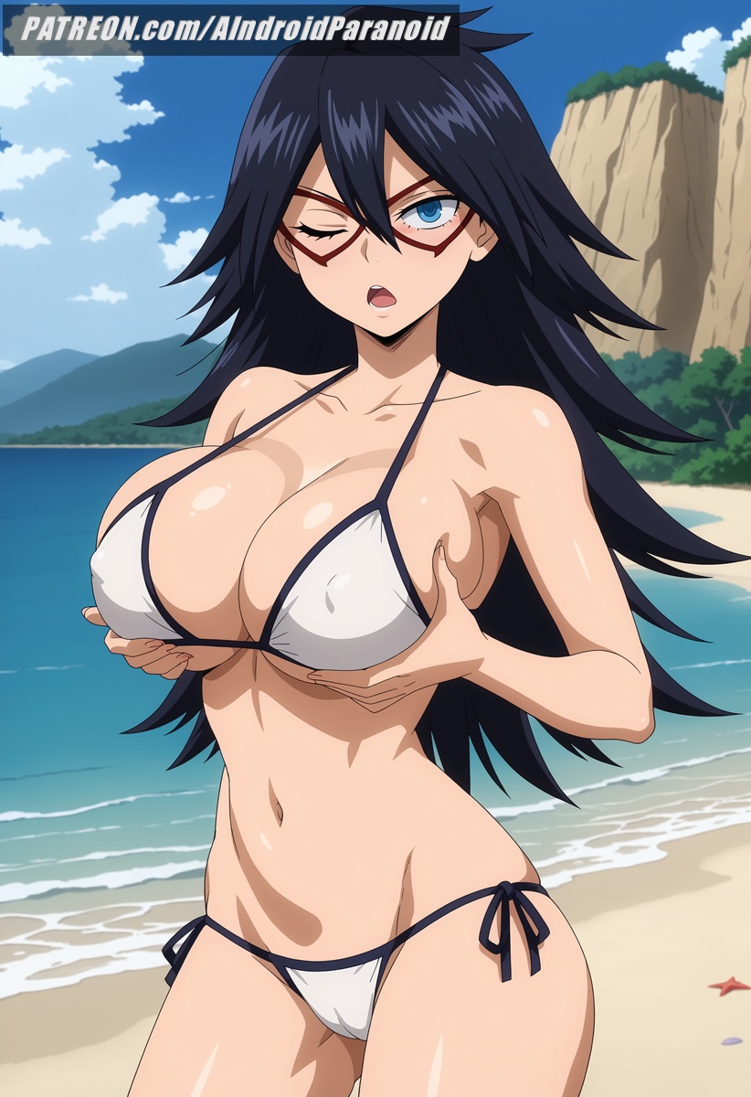 ai_generated aindroidparanoid ass beach big_ass big_breasts big_butt bikini boku_no_hero_academia breast_grab busty cameltoe curvy cute fat_ass female female_only grabbing_breasts hips huge_ass huge_breasts large_ass large_breasts legs midnight_(my_hero_academia) my_hero_academia narrow_waist nipples outdoors sand slim_waist stable_diffusion swimsuit thick_ass thick_thighs voluptuous waist wide_hips