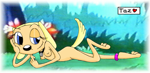 alternate_breast_size anthro barefoot brandy_&_mr_whiskers brandy_harrington breasts canine collar day disney disney_channel dog female female_only fur furry furry_breasts furry_tail innocenttazlet looking_aside looking_at_viewer lying mammal nipples nude on_front outdoors raised_tail smile solo tagme tail toon_disney