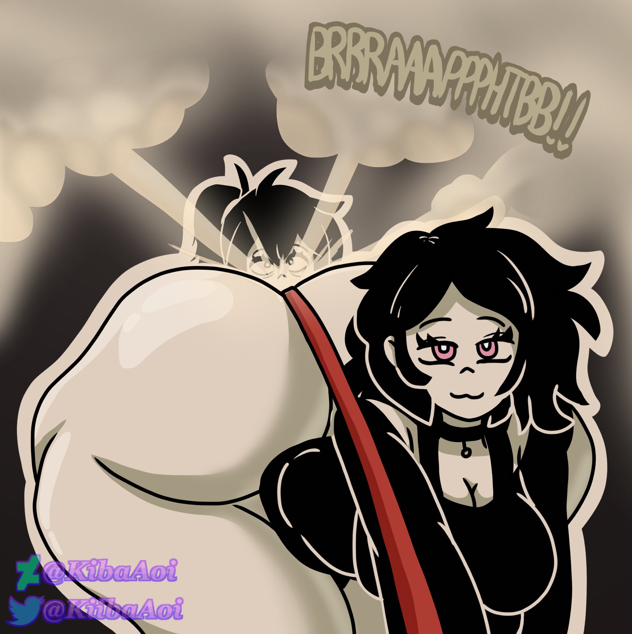 age difference, ashley graves, ass, big ass, black hair, breasts, choker, fart, fart fetish, female, femdom, incest, kiibaaoi, leash, makima fart inflation, meme, mother and daughter, pink eyes, renee graves, the coffin of andy and leyley, yuri