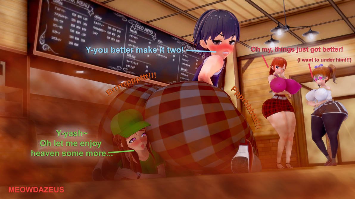 1femboy, 1girls, adventures of shirou, angry, ass focus, being sat on, big ass, big butt, bimbo lips, black hair, blush, bubble ass, bubble butt, enjoying ass, enjoying farts, fart, fart cloud, fart fetish, farting, farting in face, farting on another, fat ass, fat butt, female, femboy, fully clothed, male, male fart, meowdazeus, plaid clothes, red hair, shirou (meowdazeus), sitting on person, text, under femboy