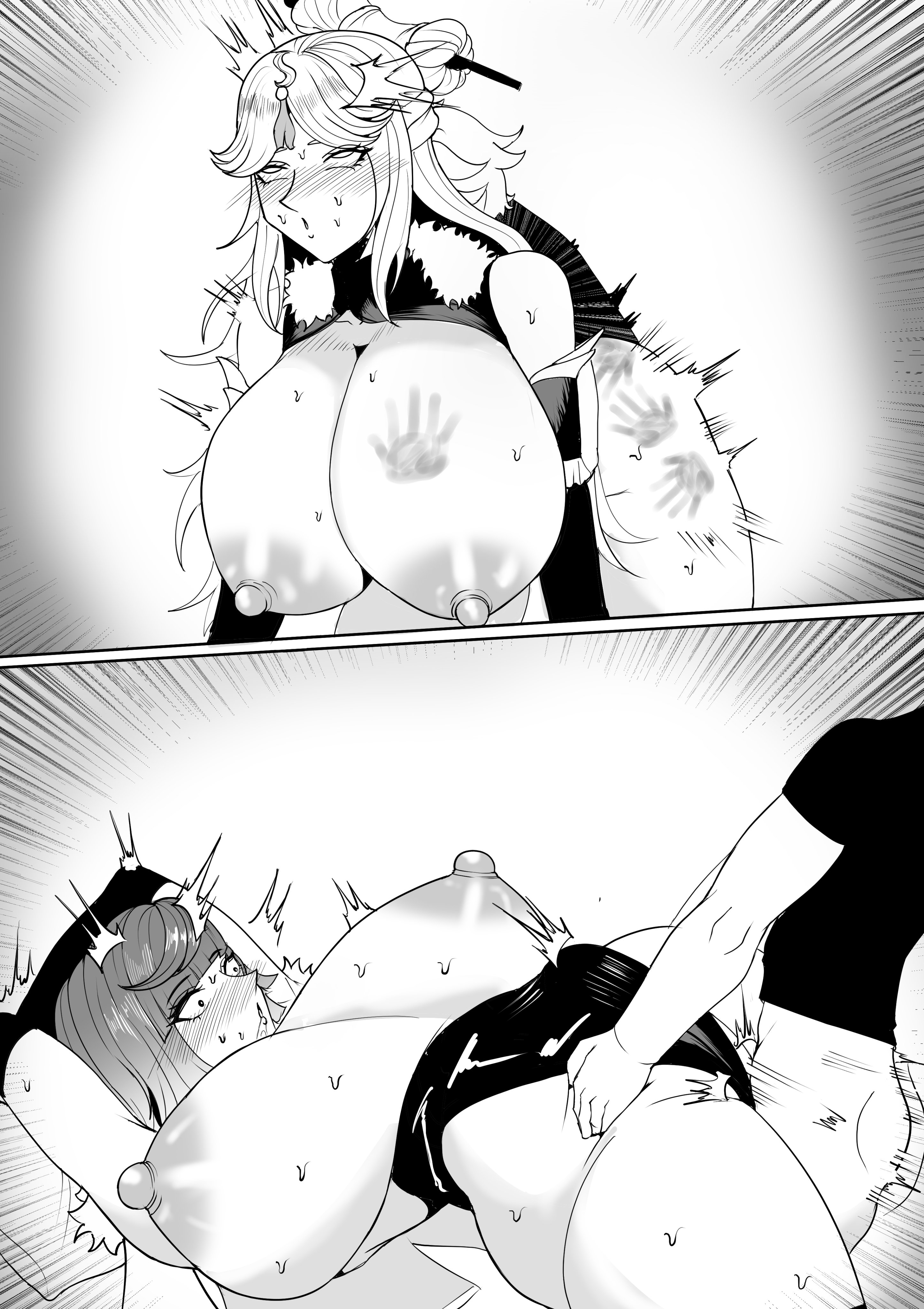 1boy, 2girls, aether (genshin impact), arms, arms above head, arms over head, bed, bed sex, bedroom, bedroom setting, bedroom sex, behind, behind another, bent forward, bent over, big breasts, big nipples, bigger female, bigger penetrated, black and white, blush, blush lines, blushing face, blushing female, blushing lines, bottomless, bottomless male, breasts, breasts bigger than head, breasts out, cfnm, clothed, clothed male, clothed male nude female, clothed sex, clothed/nude, clothes, clothing, cmnf, doggy style, doggy style sex, drawing, erect nipple, erect nipples, eyes, eyes rolling back, female, female human, female humans, female on male, female penetrated, females, fucked from behind, functionally naked, functionally nude, functionally nude female, functionally nude male, genshin impact, grabbing, grabbing another's hips, grabbing hips, half dressed, half naked, half nude, half-dressed, handprint, handprint (marking), handprint markings, handprint on ass, handprint on breast, handprint on butt, handprint on chest, handprints, hands on another's hips, hands on hips, height difference, holding, holding another, holding another's hips, holding hips, hoyoverse, huge breasts, huge nipples, human, human female, human females, human penetrated, humans, impact lines, large breasts, large nipples, large tits, larger female, larger female smaller male, larger penetrated, laying, laying back, laying down, laying on back, laying on bed, light skin, light-skinned female, light-skinned male, long hair, long hair female, long haired, looking pleasured, lying, lying down, lying on back, lying on bed, male, male behind female, male on female, male penetrating, male penetrating female, male penetrating human, mihoyo, missionary, missionary pose, missionary position, missionary sex, missionary style, motion lines, multiple females, multiple girls, multiple poses, multiple positions, naked, naked female, naked female clothed male, naked female naked male, naked female with naked male, naked male, naked male clothed female, naked male naked female, naked male with clothed female, naked male with half naked female, naked male with naked female, ningguang (genshin impact), nipples, no color, nude, nude female, nude female clothed male, nude female nude male, nude male, nude male clothed female, nude male partially clothed female, nwoidn, on bed, open eyes, partially clothed, partially clothed female, partially clothed human, partially clothed male, partially clothed male nude female, partially clothed sex, partially naked, partially naked female, partially naked male, partially nude, partially nude female, partially nude male, penetration, penetration from behind, pleasure face, pleasured face, pleasured female, pussy, sex, sex from behind, sex on bed, short hair, short hair female, shorter male, shorter male/taller female, size difference, slap mark, slap mark on ass, slap mark on breast, slap mark on breasts, slap marks, smaller male, smaller male larger female, smaller penetrating, smaller penetrating bigger, spank mark, spank marks, spank marks on ass, spanked, spanked ass, spanked butt, straight, straight sex, sweat, sweat on face, sweating body, sweating breasts, sweating female, sweaty body, sweaty breasts, sweaty face, sweaty legs, sweaty thighs, taller, taller female, taller woman, tits bigger than head, tits out, topless, topless female, vaginal penetration, vaginal sex, various poses, various positions, yelan (genshin impact)