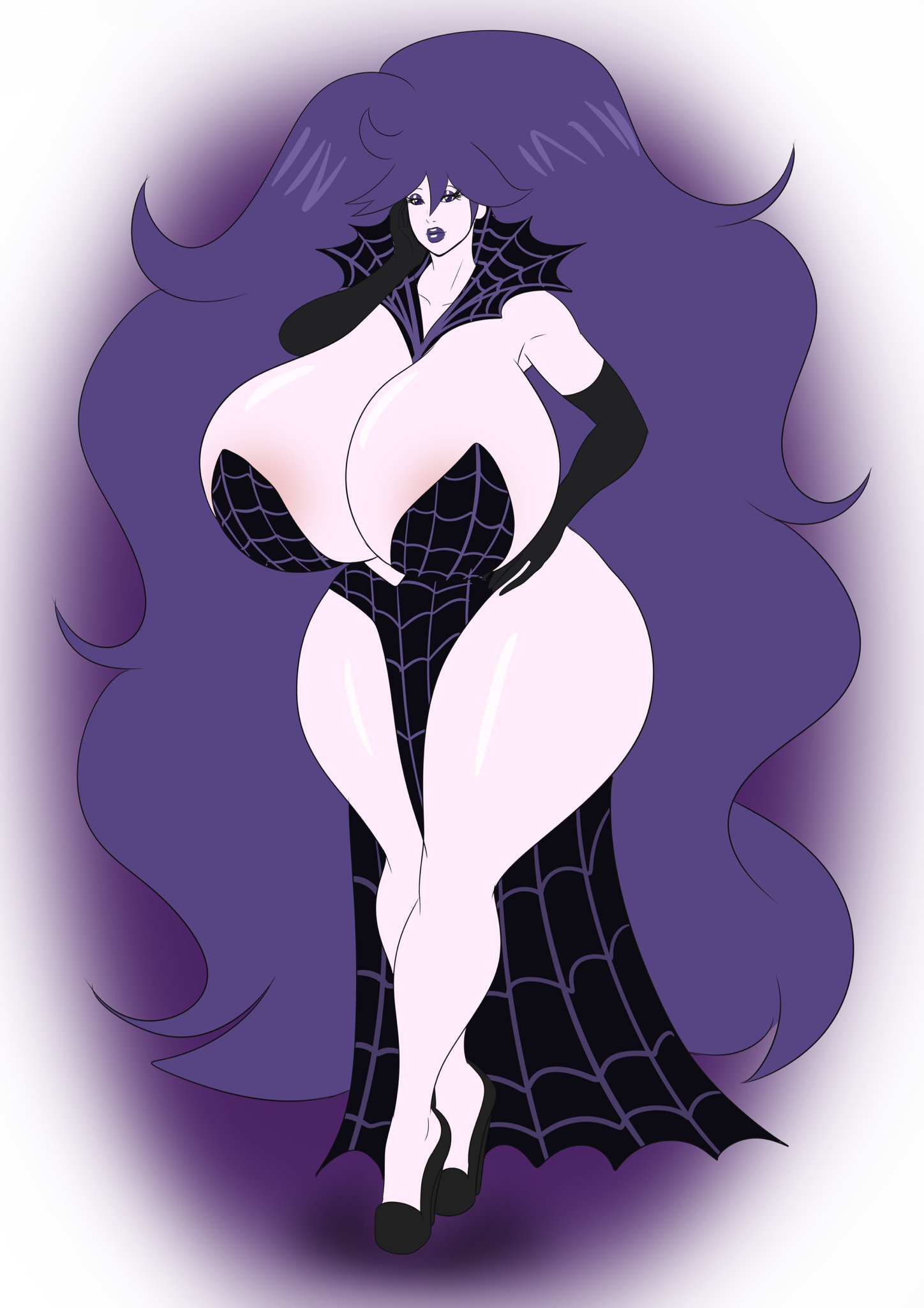 annon, big hair, bimbo, bimbofication, blue hair, breasts, female, gigantic ass, gigantic breasts, milf, nintendo, oc, original character, pokemon