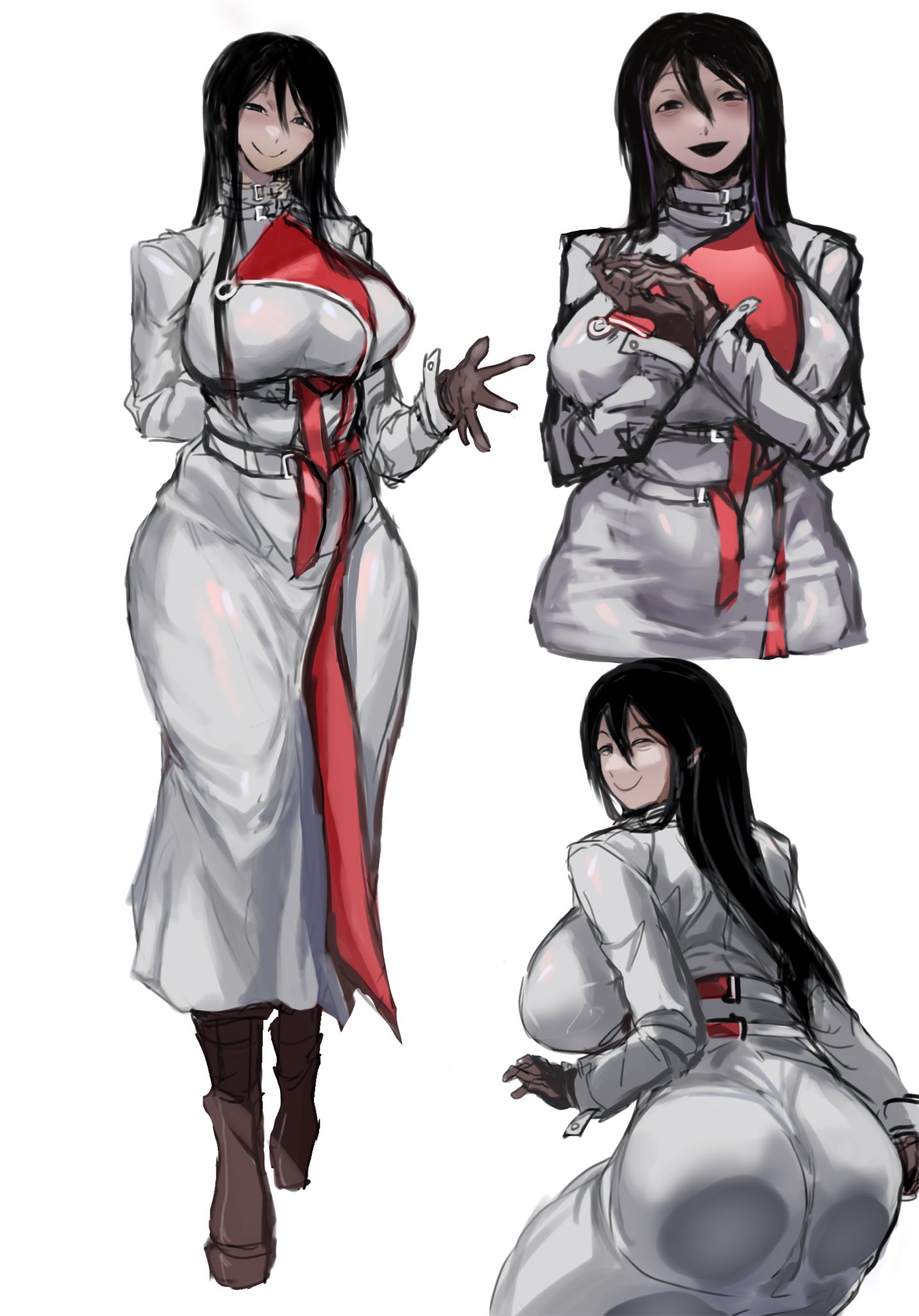 1girls, ass, big ass, big breasts, breasts, eldritch horror, entity, female, how to date an entity (and stay alive), huge ass, huge breasts, looking at viewer, looking back, monster, monster girl, mrs (how to date an entity (and stay alive), nightmare waifu, original, sfour