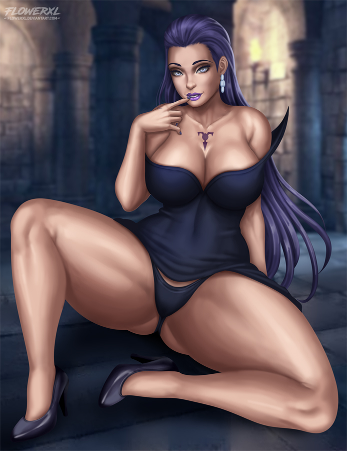 big breasts, bimbo, bimbofication, breasts, cleavage, dc, dc comics, female, female only, flowerxl, justice league, large breasts, looking at viewer, non-nude, solo, spread legs, tala, wonder woman (series)