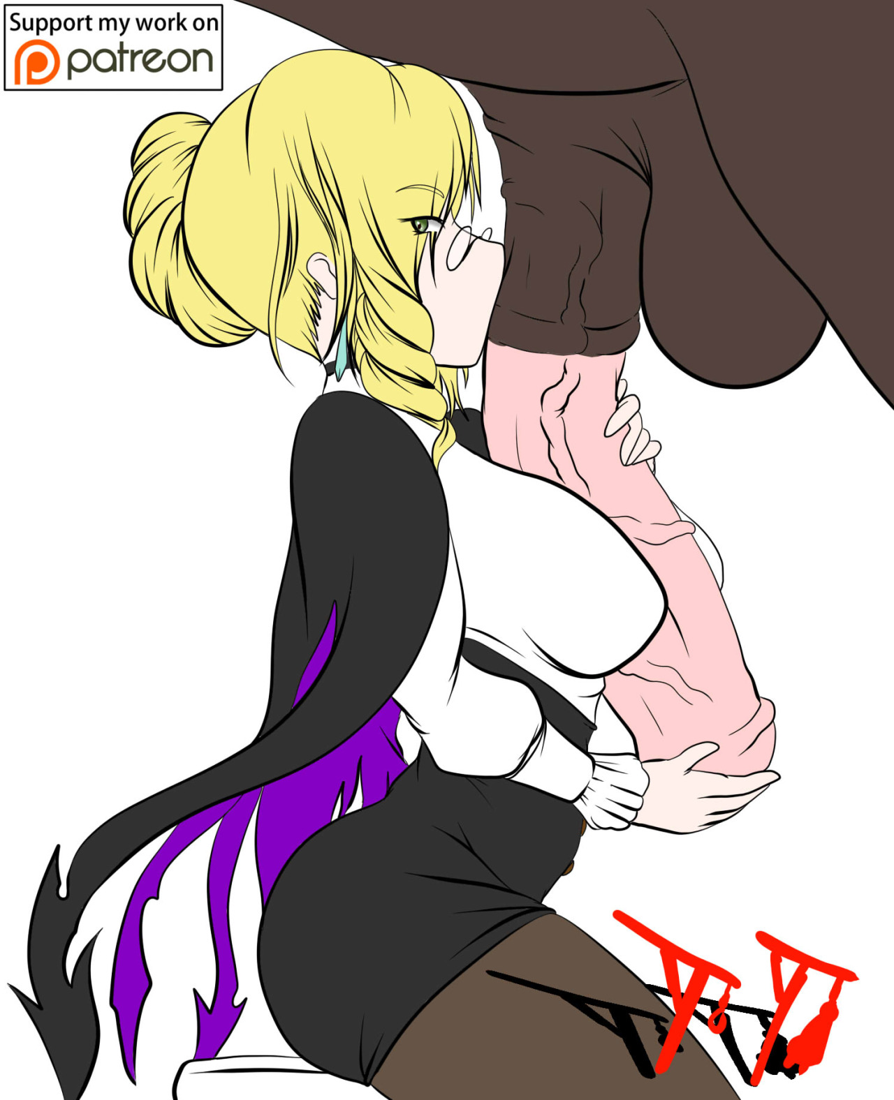 breasts, female, glynda goodwitch, horse, horsecock, interspecies, male, penis, rwby, suicidetoto, zoophilia