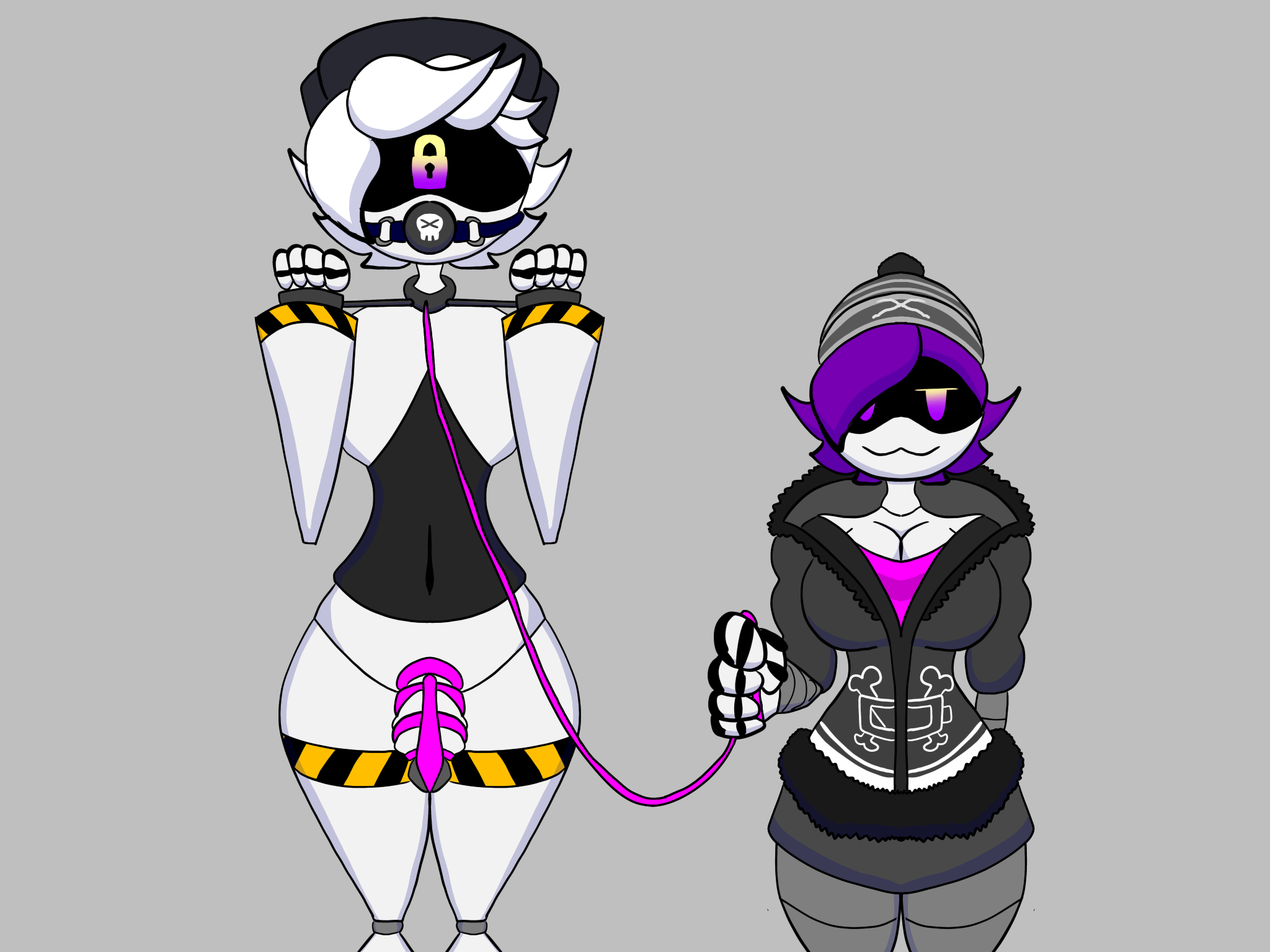 1boy, 1girls, ball gag, ball gagged, bondage, bondage gear, bound and gagged, boy, breasts, chasity, dick, disassembly drone, domfemale, dominant, dominant female, female, femdom, gagged, girl, murder drones, n (murder drones), penis, pussy, robot, robot boy, robot girl, screen face, sharkwar, submale, submissive, submissive male, thick thighs, uzi (murder drones), worker drone