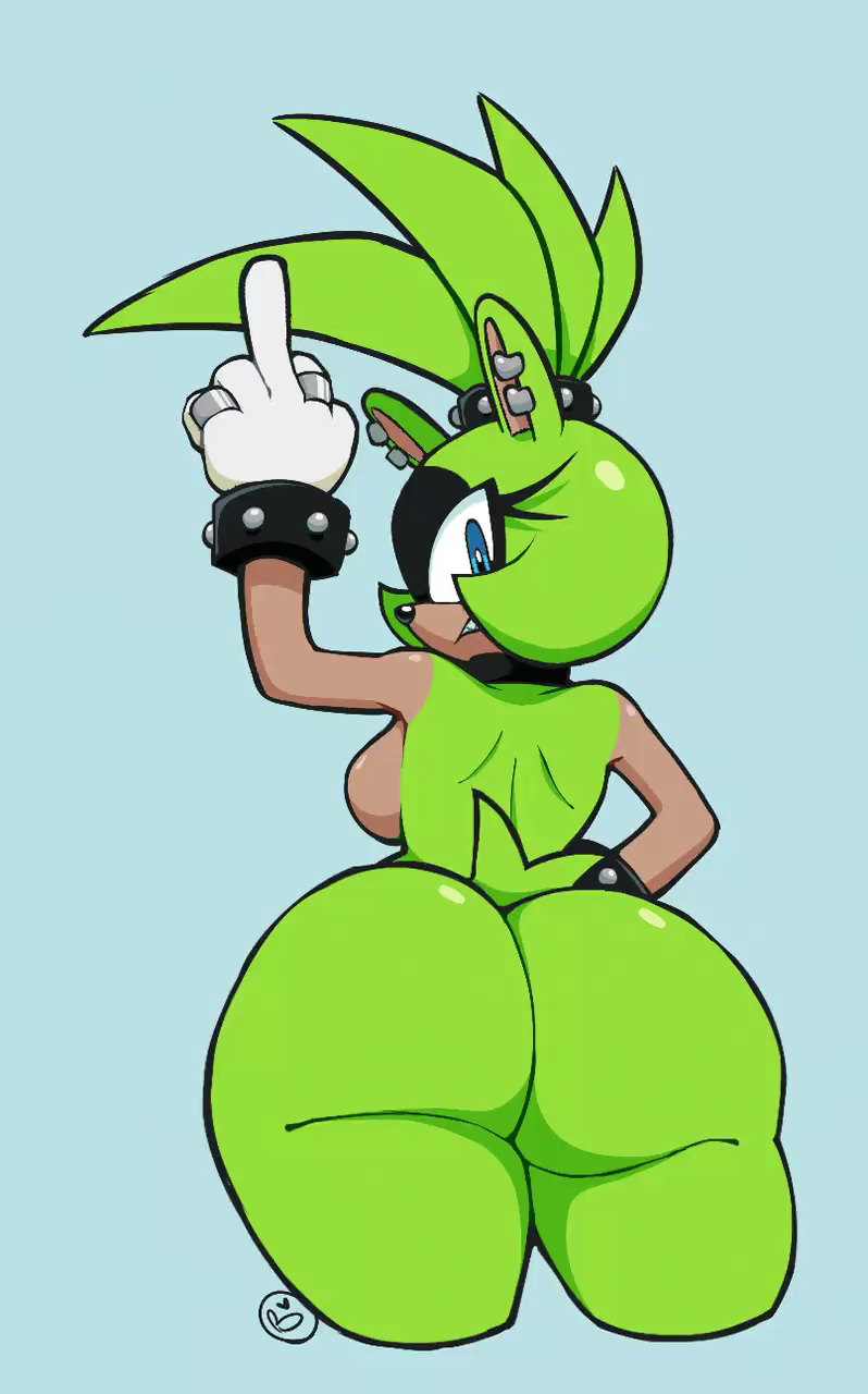 1girls, anthro, anthro female, ass, ass focus, behind view, big ass, big butt, blue eyes, breasts, bubble ass, bubble butt, butt focus, female, female focus, female only, fur, gloves, green fur, idw comics, idw publishing, looking at viewer, looking back, looking back at viewer, miobadders, naked, naked female, nude, nude female, rear view, sega, sideboob, solo, solo female, solo focus, sonic (series), sonic the hedgehog (comics), sonic the hedgehog (idw), sonic the hedgehog (series), surge the tenrec, tail, tenrec, white gloves
