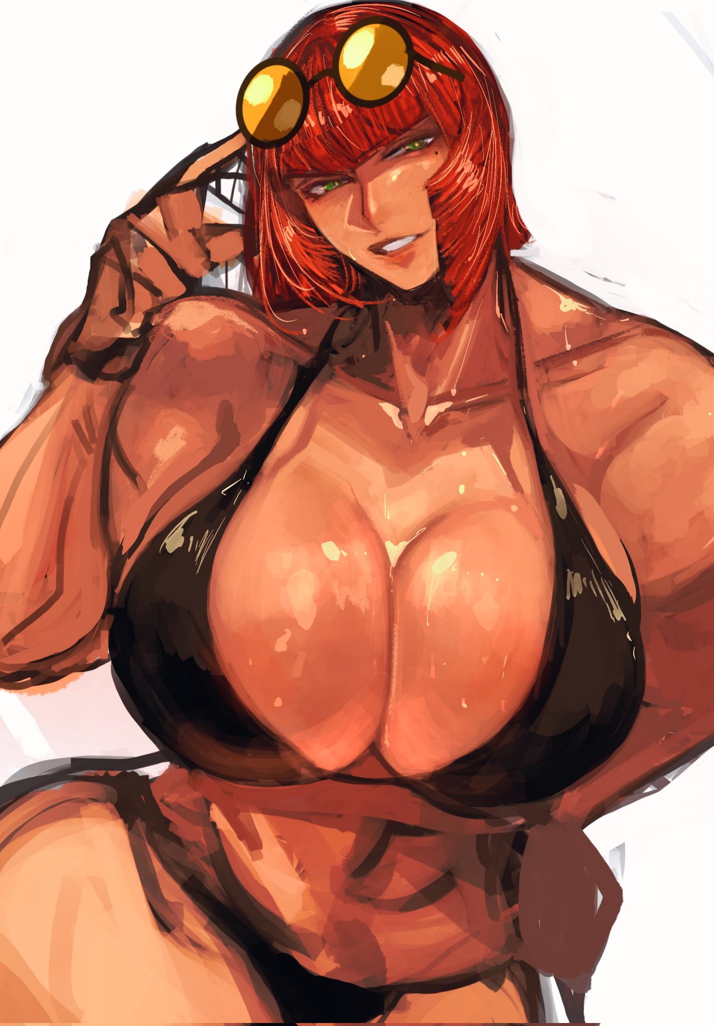 2d, bikini, bob cut, capcom, cleavage, female, female focus, female only, italian, italian female, marisa rossetti, muscles, muscular, muscular female, red hair, short hair, street fighter, street fighter 6, tagme, tan, tan body, tan skin, tan-skinned female, zmnjo1440