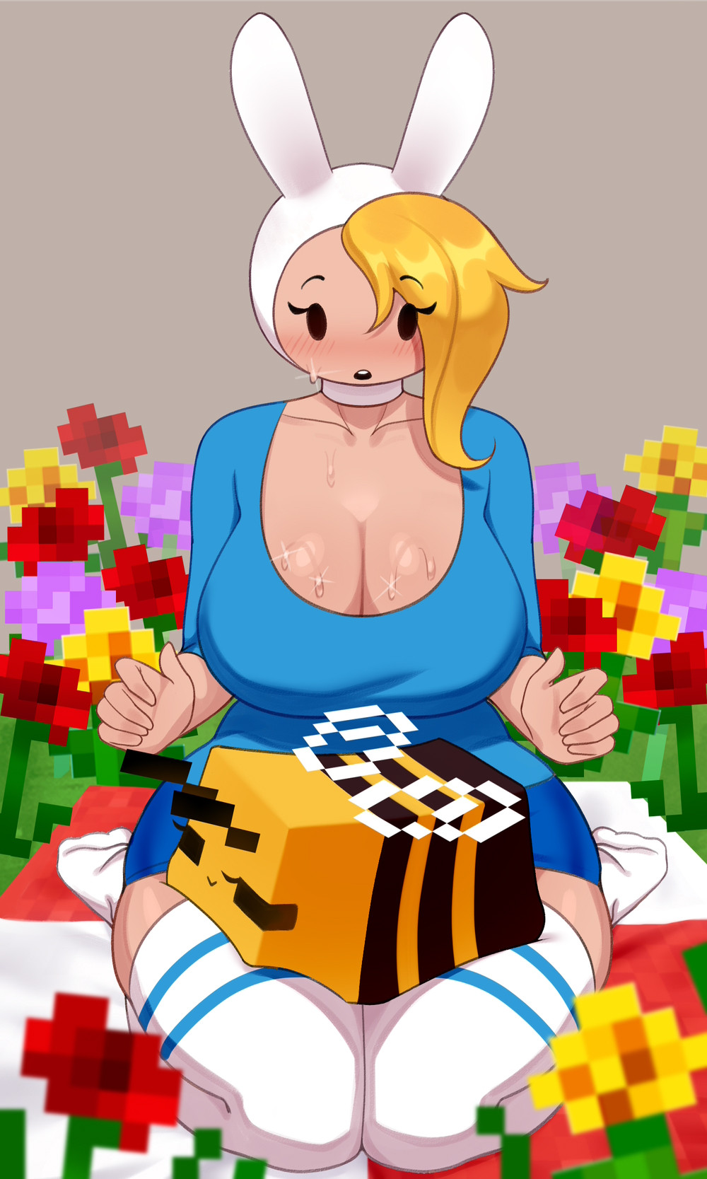 1girls, 2025, 2d, 2d (artwork), adventure time, bee (minecraft), big breasts, blonde female, blonde hair, breasts, caucasian, caucasian female, female, female only, fionna the human girl, giant boobs, giant breasts, giant tits, idler r, massive boobs, massive breasts, massive tits, minecraft, solo, solo female, voluptuous, voluptuous female, white body, white female, white skin, wholesome
