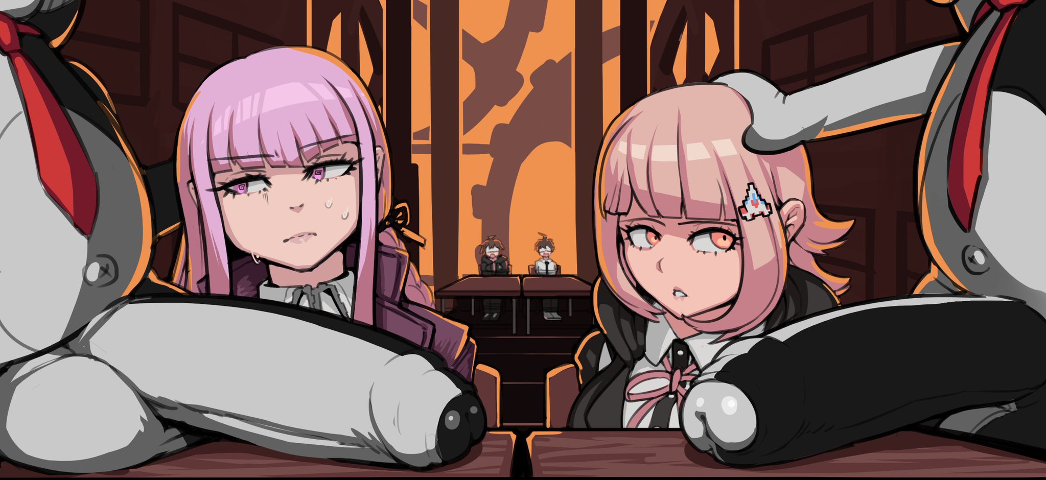 2girls, 4boys, boxman, cuckold, danganronpa, danganronpa 2: goodbye despair, danganronpa: trigger happy havoc, erection, female, female humiliation, hinata hajime, illusion, imminent death, imminent rape, imminent sex, kirigiri kyouko, male, monokuma, multiple boys, multiple females, multiple girls, multiple males, naegi makoto, nanami chiaki, netorare, ntr, penis, snuff, tagme