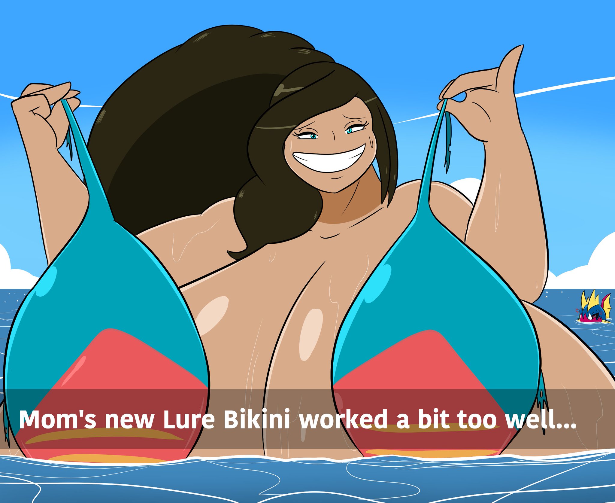 breasts, female, huge breasts, igphhangout, tagme, trainer go's mom (igph), wardrobe malfunction