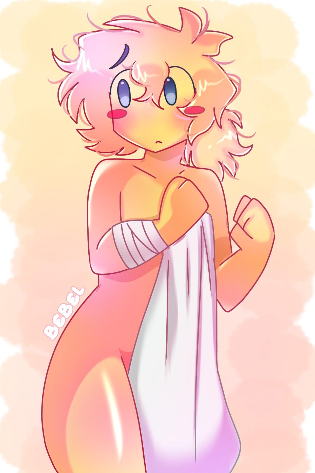1boy, artist signature, bebelbunny, elliot (forsaken), forsaken (roblox), nude, roblox, roblox game, robloxian, self upload, tagme, towel