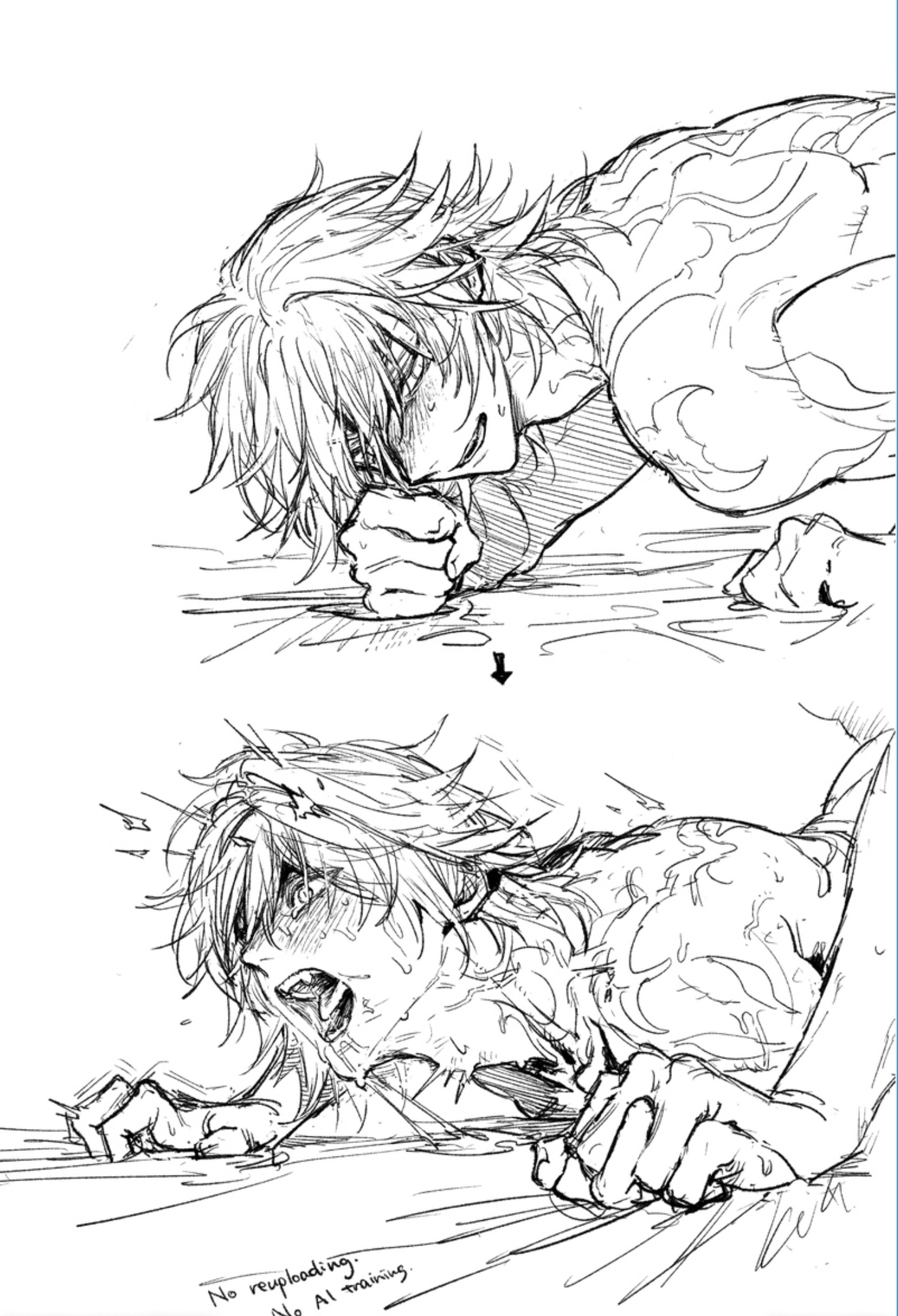 1boy, ambiguous consent, anal, backshots, blush, delusion presen, dubious consent, fucked from behind, fucked into submission, fucked senseless, fucked silly, gay, gay male, gay sex, honkai (series), honkai: star rail, implied anal, implied penetration, male, male focus, male only, male/male, monochrome, muscular, muscular male, mydei (honkai: star rail), overstimulation, rape, saliva, solo male, spit, tattoo, tattoos, yaoi