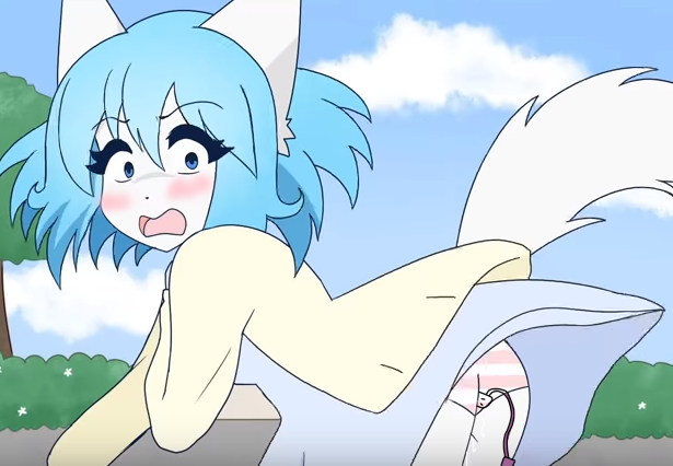 animal_ears animation_meme_community clothed edit female furry public sex_toy surprised tagme upskirt vibrator virtual_youtuber wolfychu wolfychu_(artist) youtube