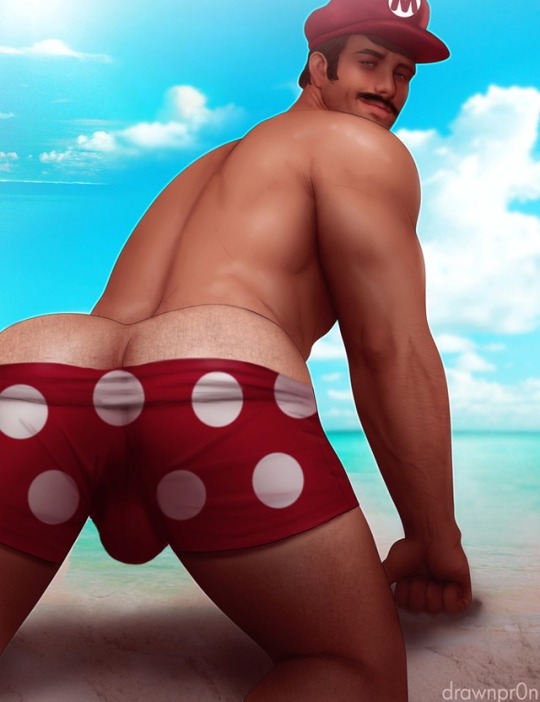 1boy all_fours ass back back_view bara beach beach_background blue_sky boxer_shorts boxers boxers_down boxers_only brown_hair bulge drawnpr0n facial_hair gay hairy hairy_ass hairy_male hairy_thighs hat human human_only looking_at_viewer looking_back male male_focus male_only mario mario_(series) moustache muscle muscles muscular muscular_male mustache naked nintendo ocean on_beach outdoors pants_removed presenting presenting_ass presenting_butt presenting_hindquarters realistic red_boxer_shorts red_boxers red_underwear solo solo_focus solo_male super_mario_odyssey tan tan_body tan_skin toned toned_body toned_male topless underwear underwear_down underwear_only video_games water