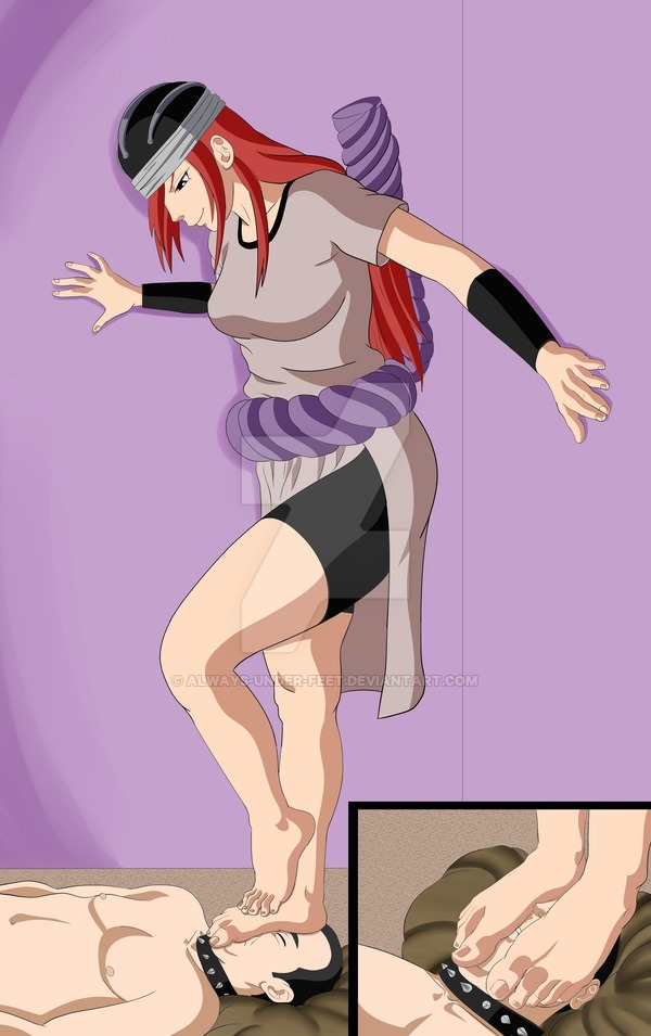 always-under-feet, feet, feet on face, female, femdom, foot fetish, foot focus, foot worship, male, naruto, naruto (series), red hair, slave, tayuya, toes