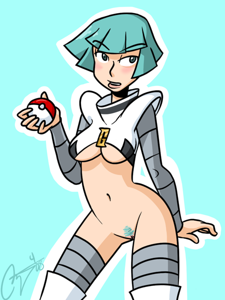 color female female_galactic_grunt female_only female_team_galactic_grunt front_view galactic_grunt hair holding holding_poke_ball human nintendo poke_ball pokemon pokemon_dppt short_hair solo standing tagme team_galactic team_galactic_grunt team_galactic_grunt_(female) vulva